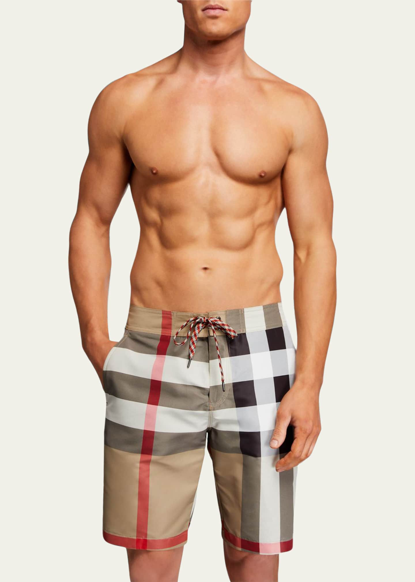 Burberry Check Swim Briefs in Natural for Men