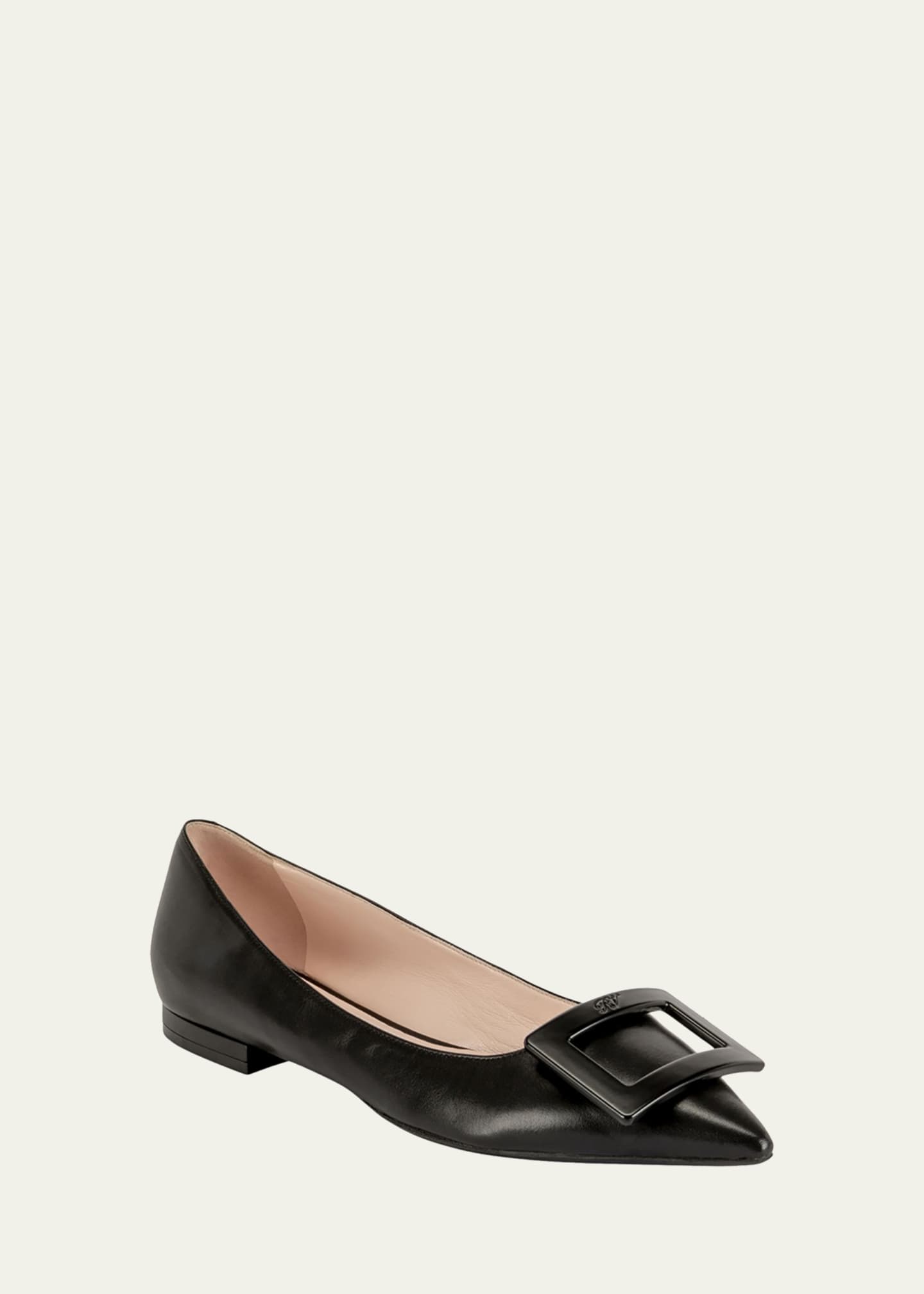 Gommettine Leather Ballet Flats with Tonal Buckle