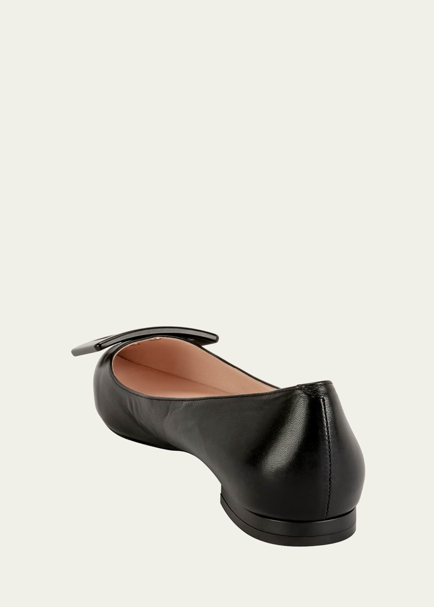 Gommettine Leather Ballet Flats with Tonal Buckle
