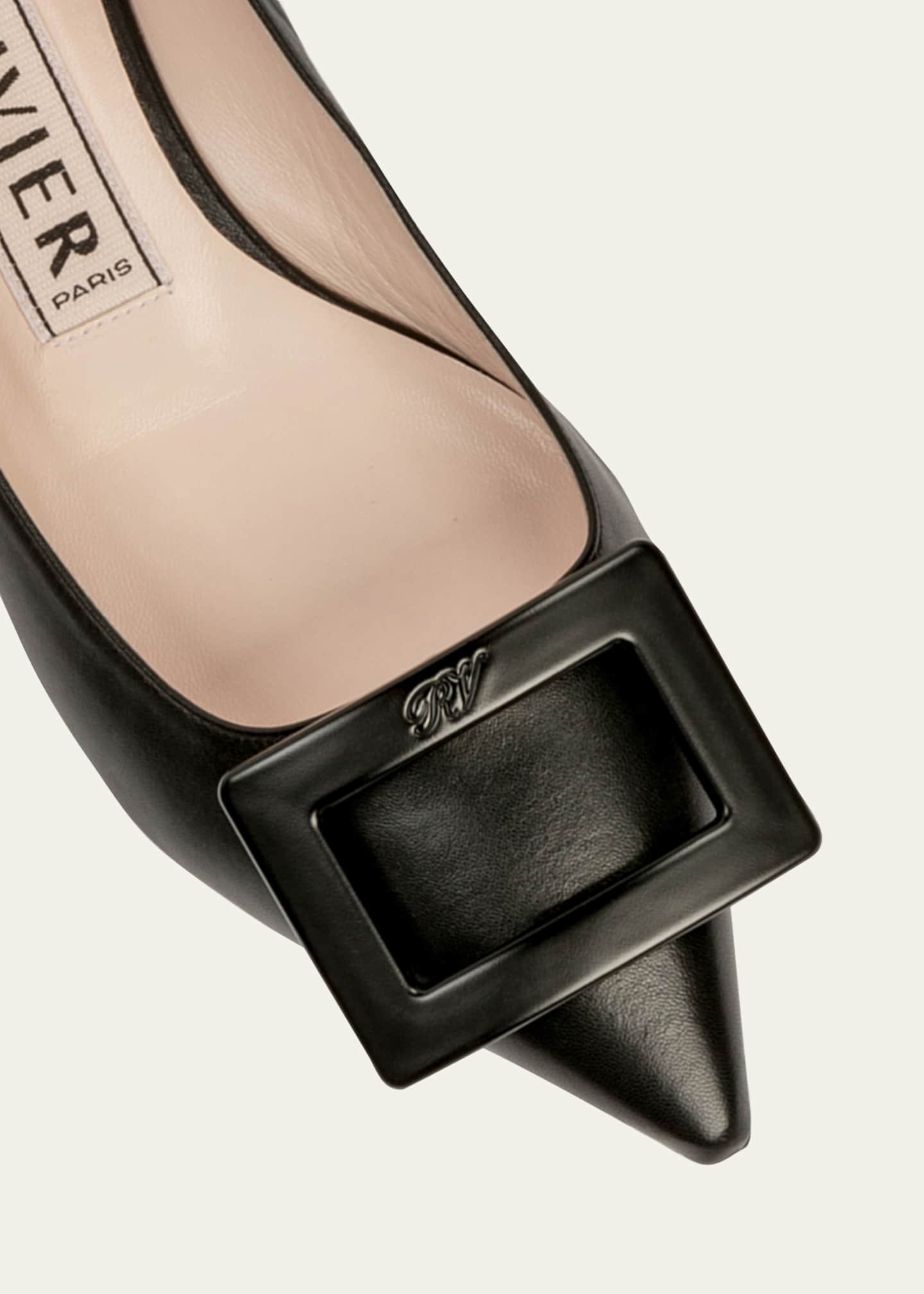 Roger Vivier Gommettine Leather Ballet Flats with Tonal Buckle Image 4 of 4