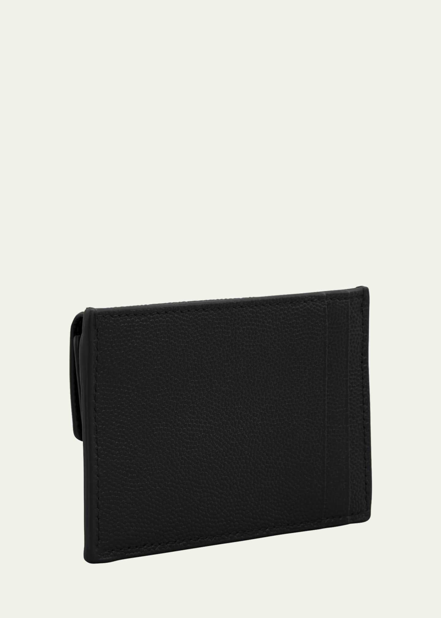 Saint Laurent YSL Monogram Flap Card Case in Grained Leather Bergdorf Goodman