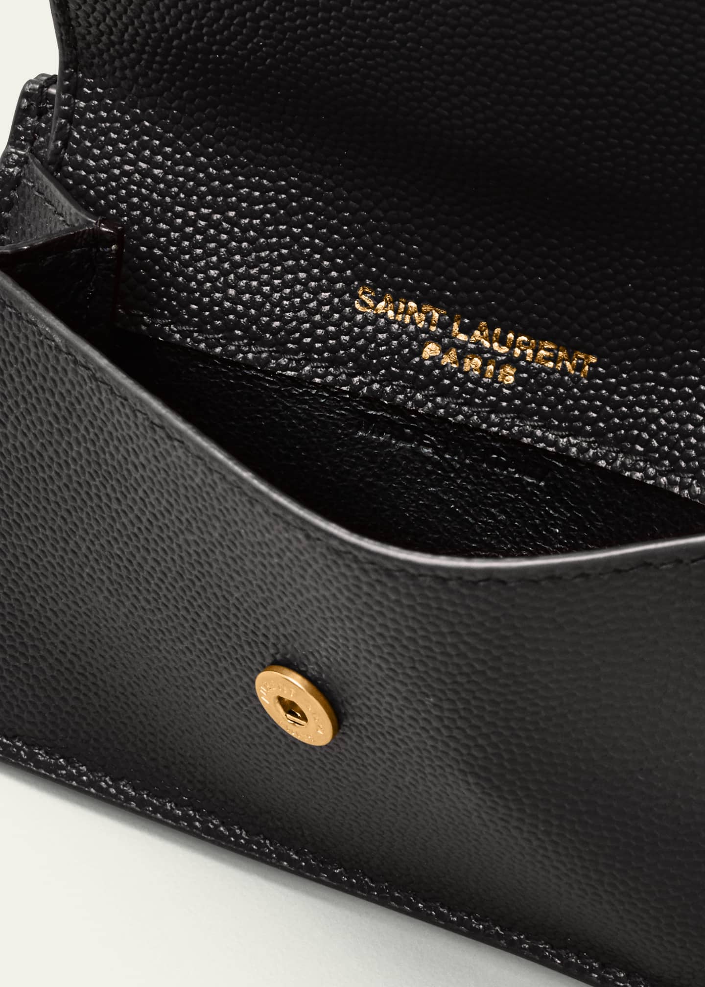 Saint laurent uptown monogram flap leather pouch deals