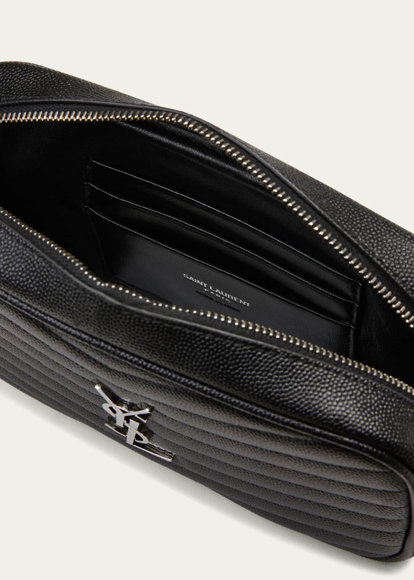 Saint Laurent Saint Laurent Lou Mini Quilted Camera Bag In Black Leather on  SALE