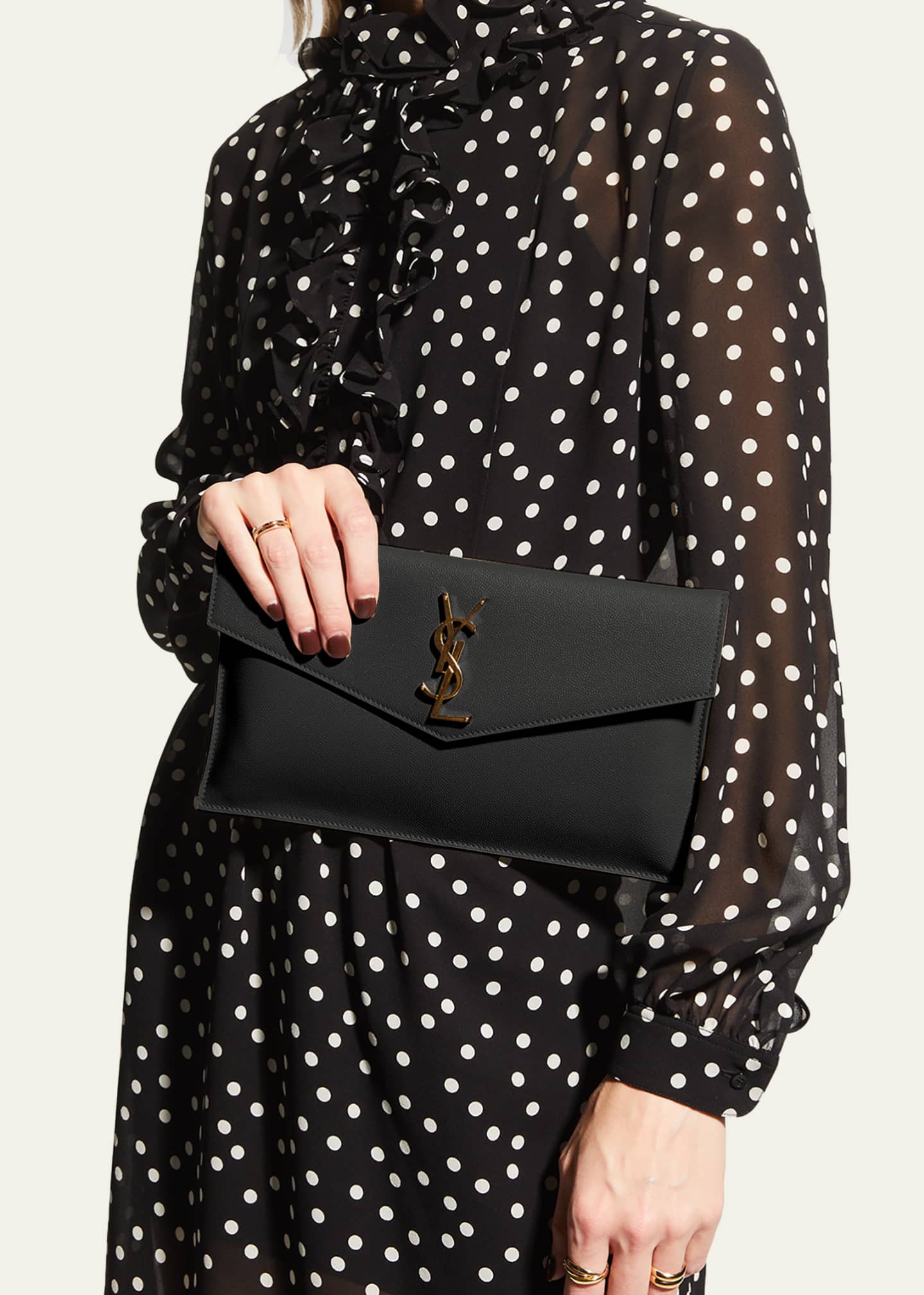 Saint laurent uptown outlet grained leather shoulder bag