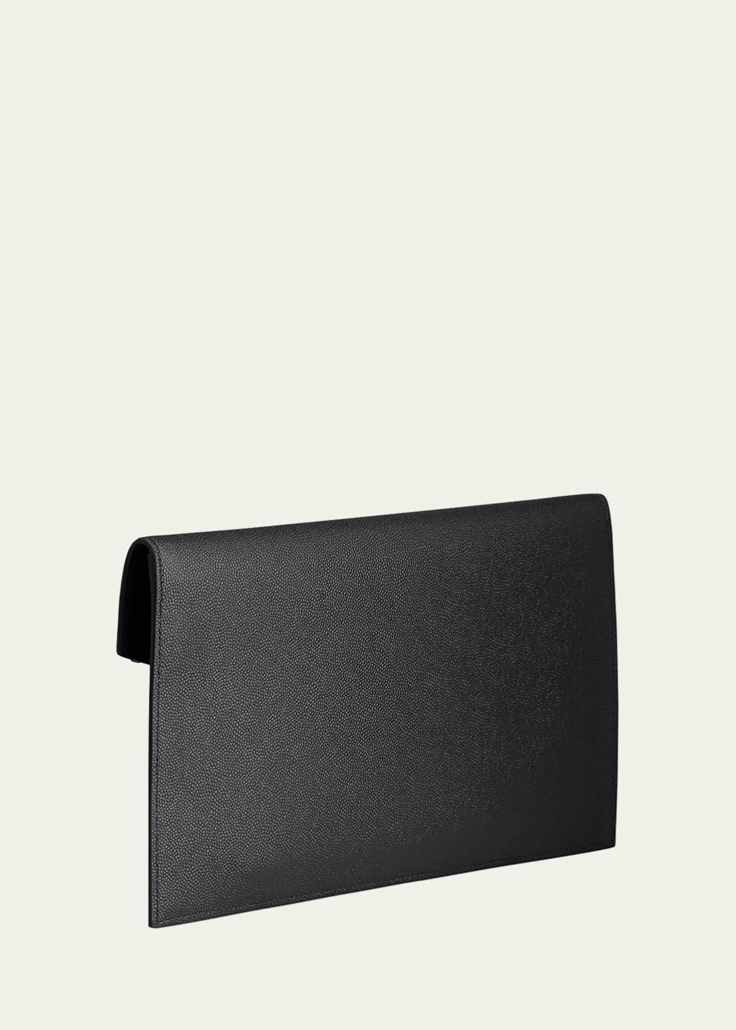 Saint Laurent Uptown YSL Pouch in Grained Leather