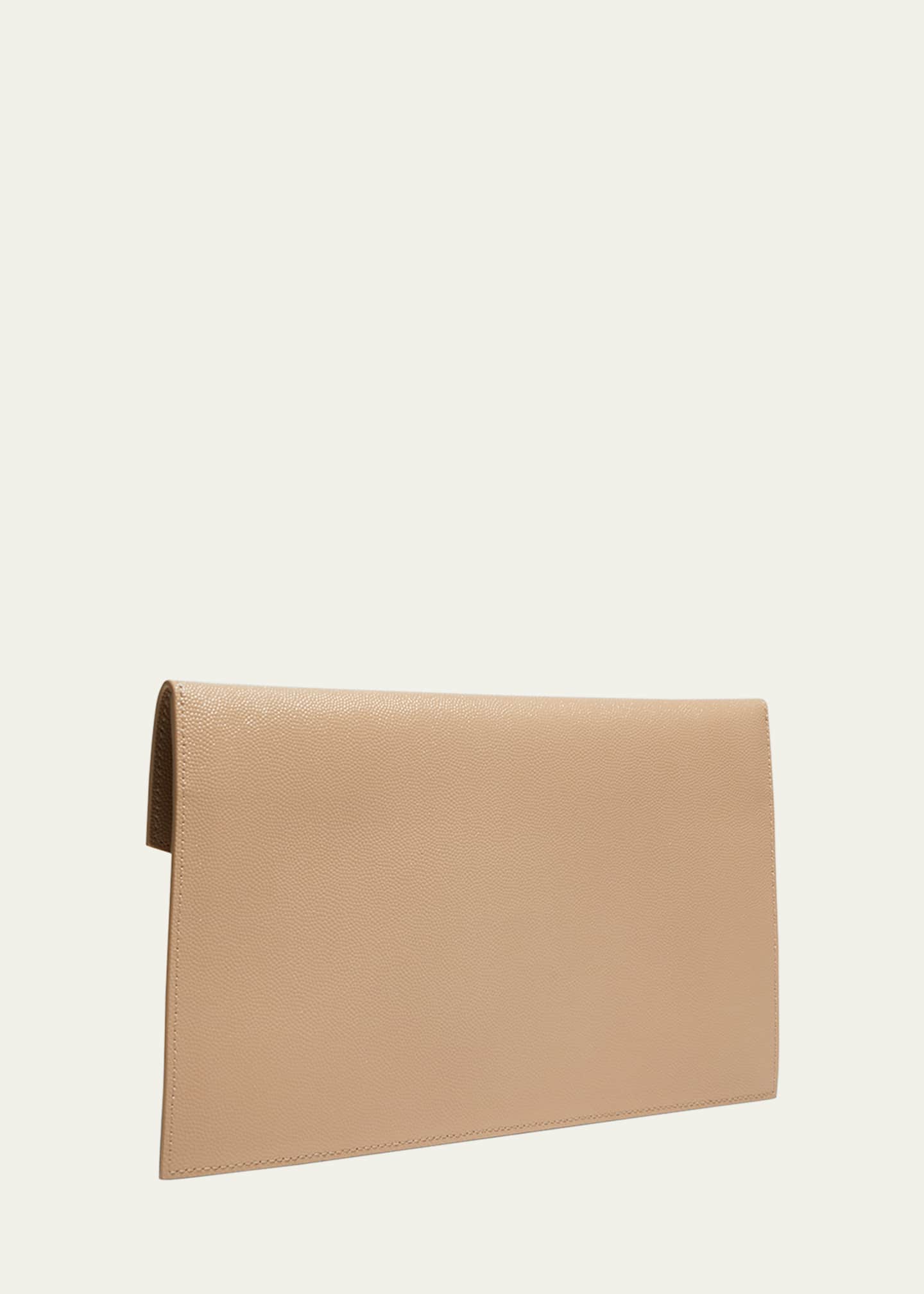 Saint Laurent Uptown YSL Pouch in Grained Leather Image 3 of 6