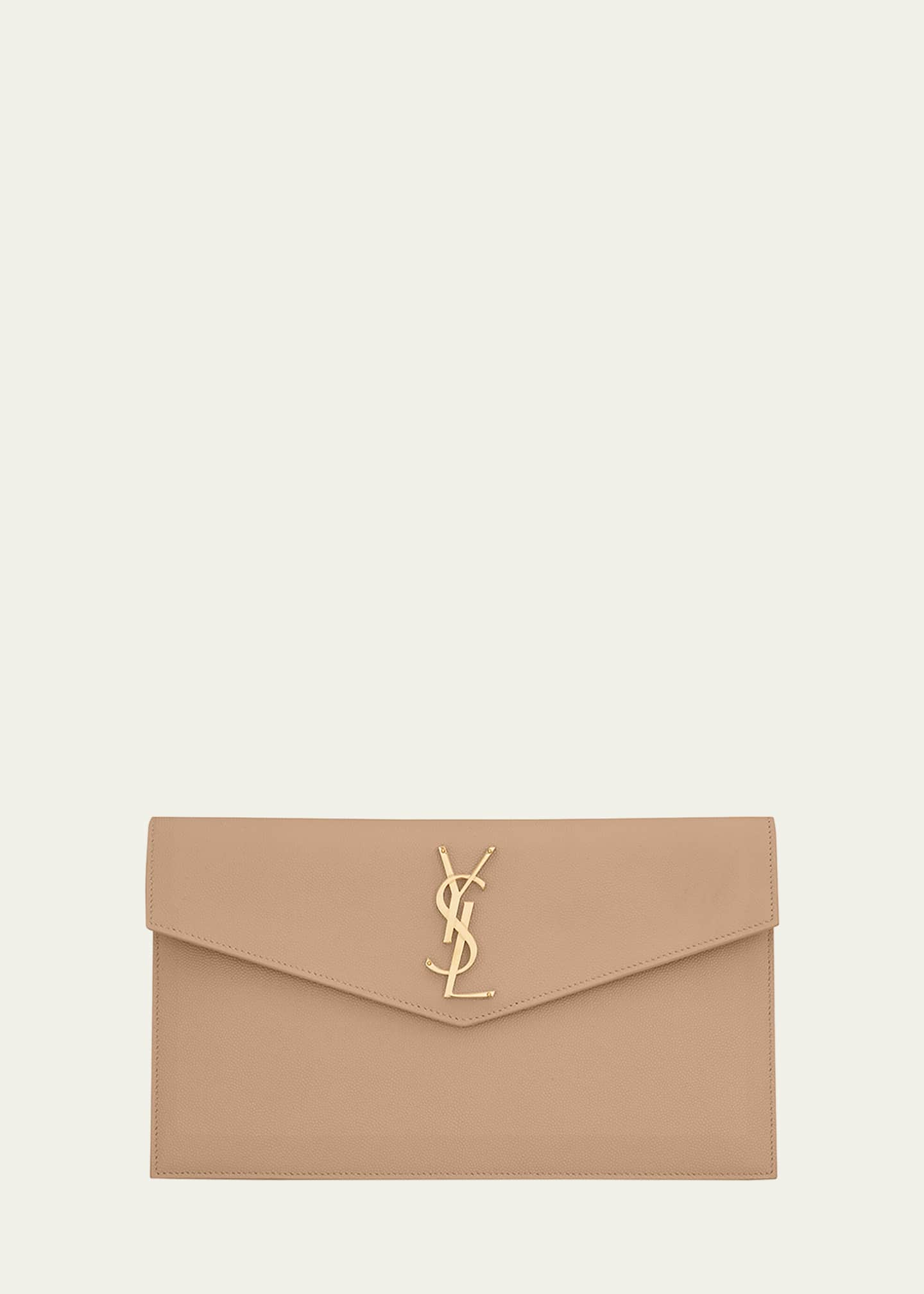 UPTOWN pouch in grain de poudre embossed leather, Saint Laurent