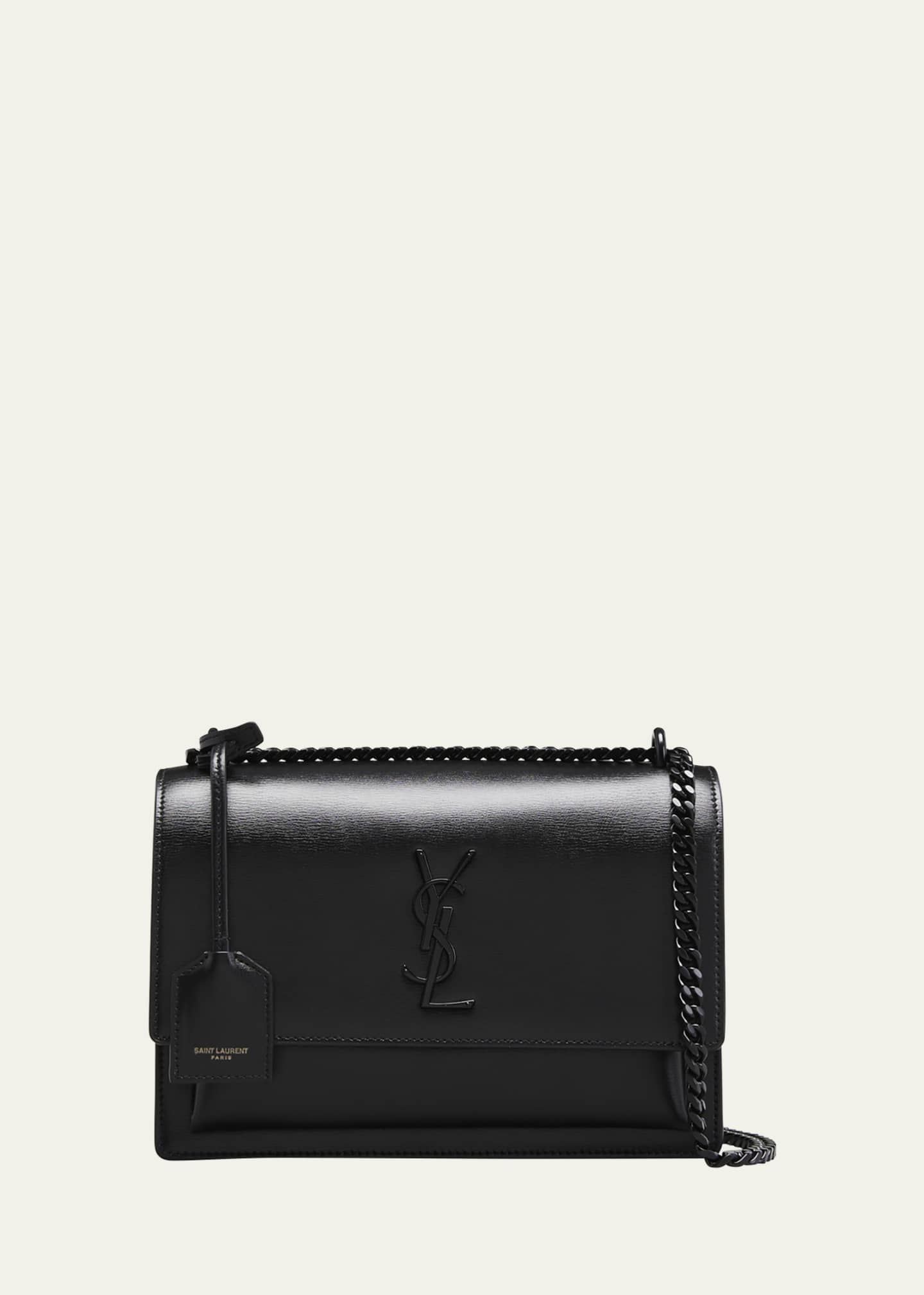 Saint Laurent Sunset Medium Monogram Ysl Crossbody Bag Black