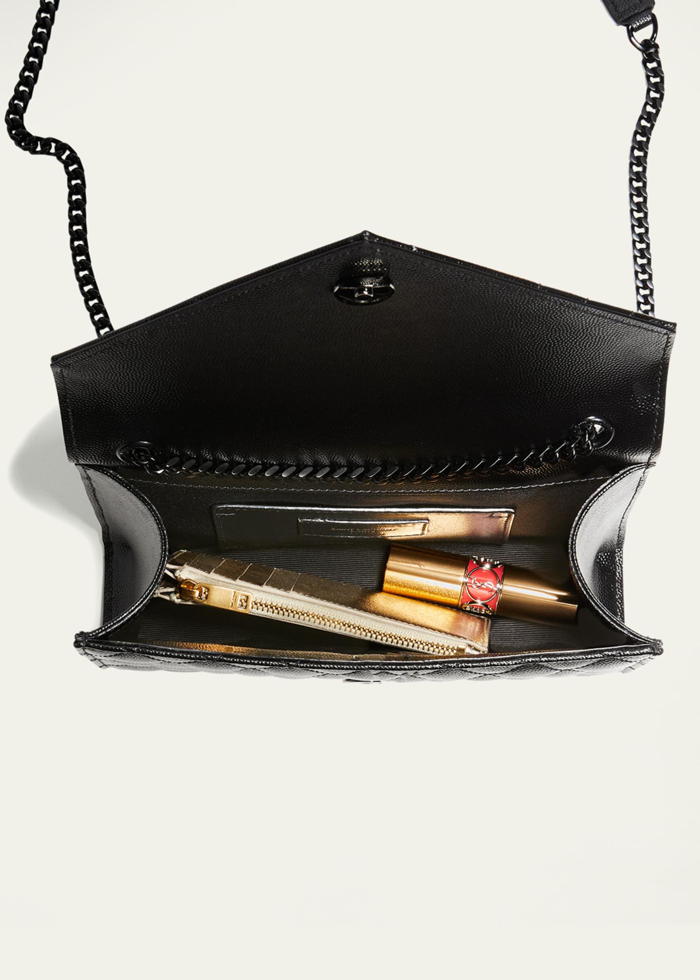 Saint Laurent Envelope Triquilt Small YSL Shoulder Bag in Grained