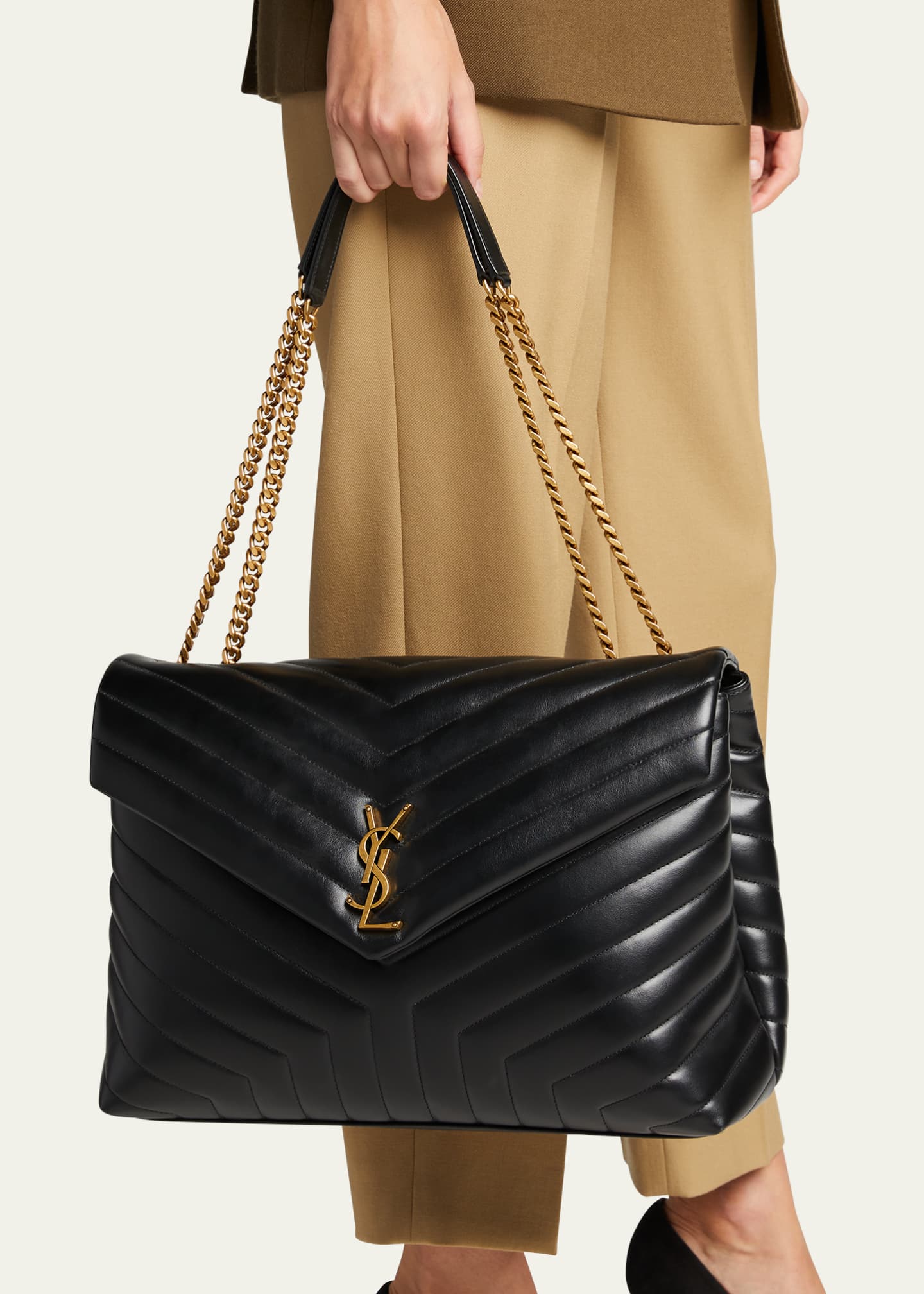 Saint Laurent Loulou Large in Quilted Leather - Black - Women