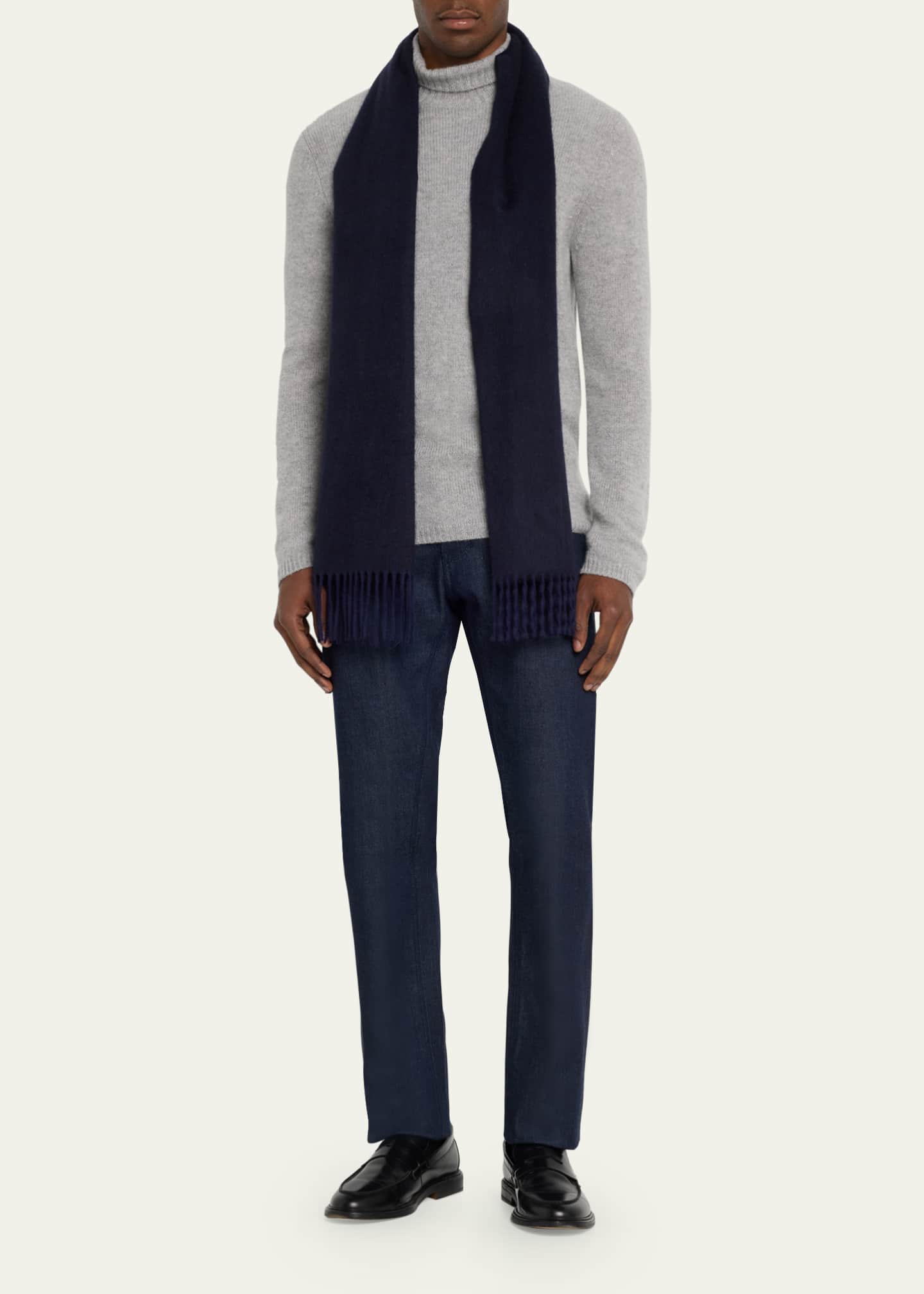 Begg x Co Men's Cashmere Arran Reversible Scarf Image 2 of 4