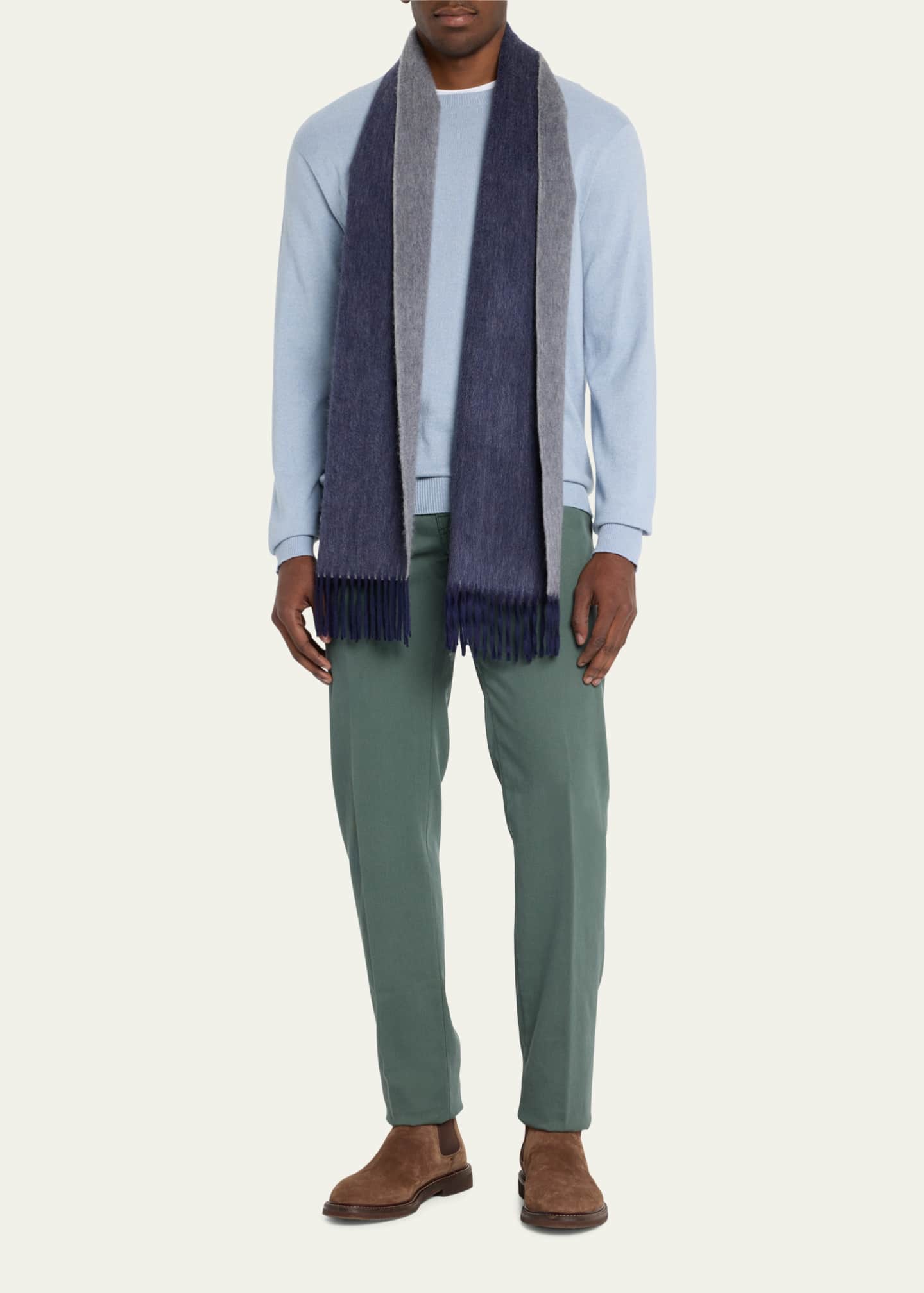 Begg x Co Men's Cashmere Arran Reversible Scarf Image 2 of 4