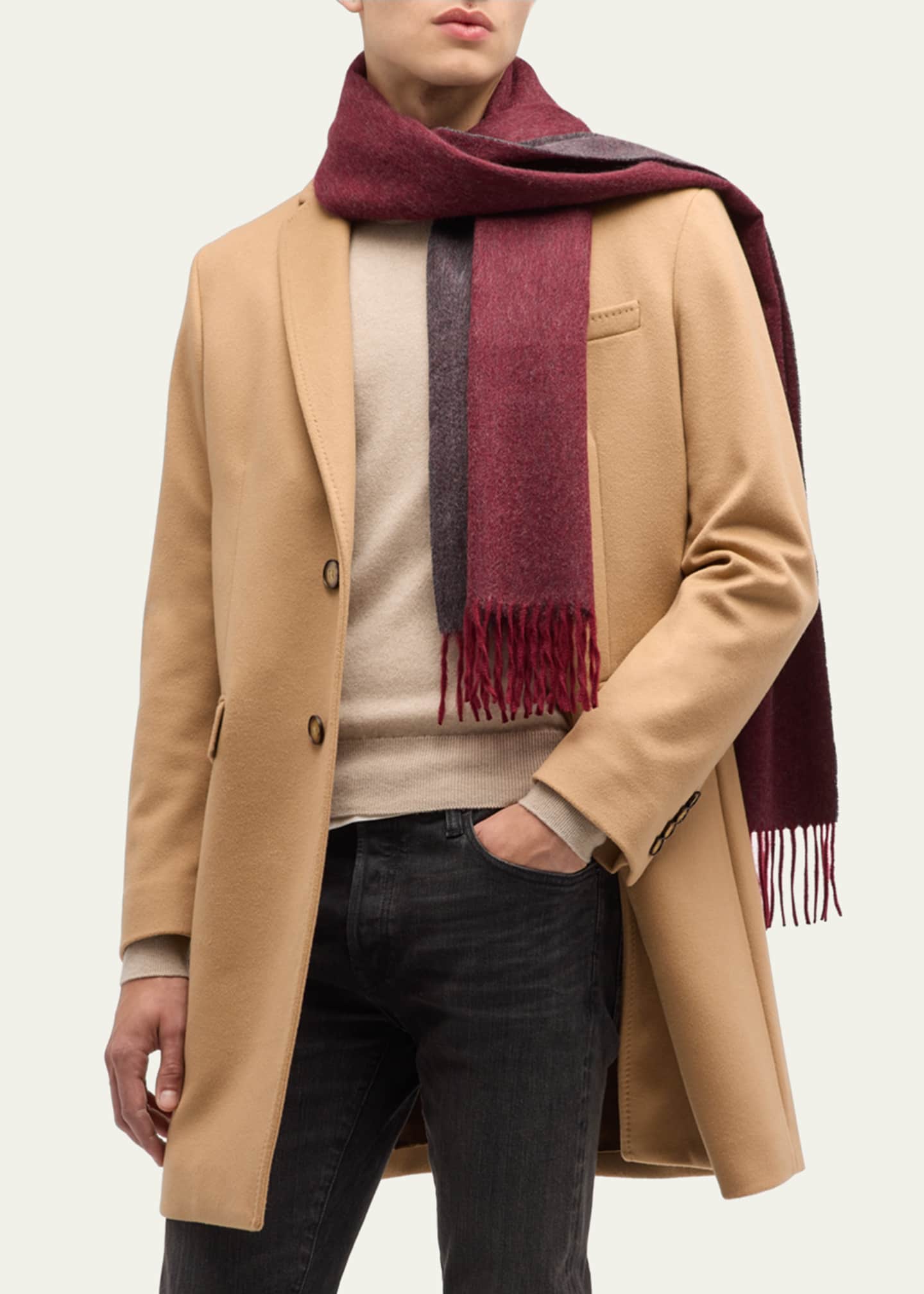 Begg x Co Men's Cashmere Arran Reversible Scarf Image 3 of 4