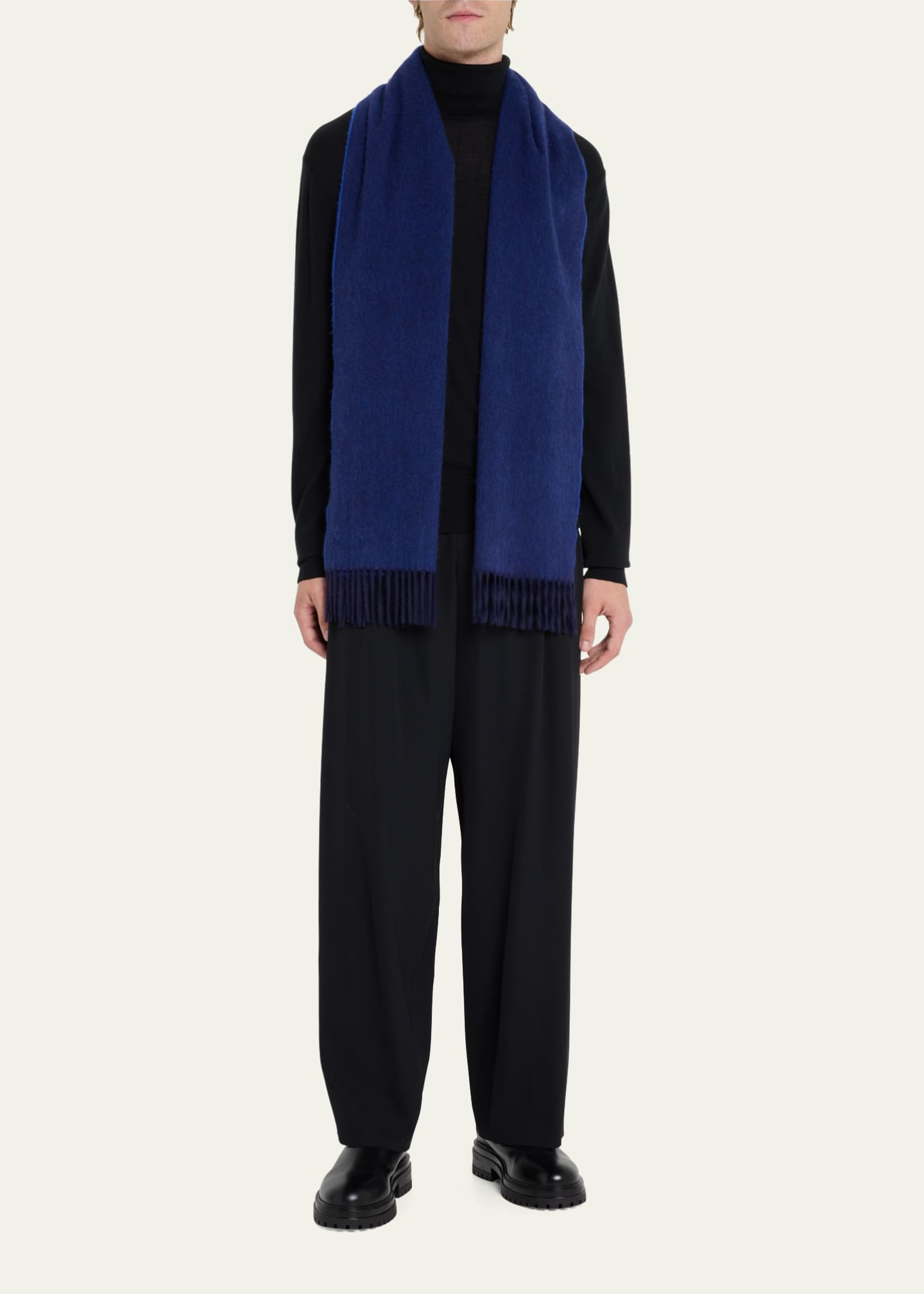 Begg x Co Men's Cashmere Arran Reversible Scarf Image 2 of 4