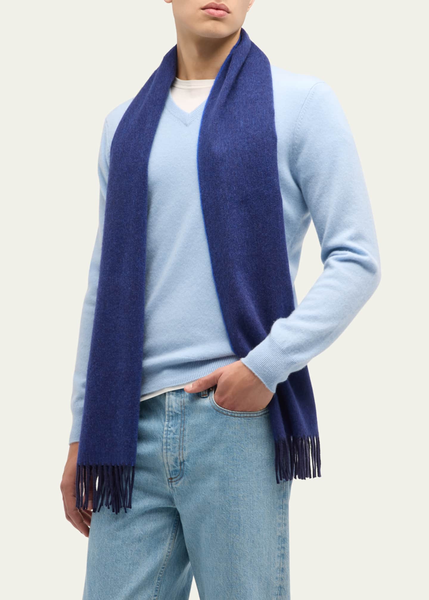 Begg x Co Men's Cashmere Arran Reversible Scarf Image 3 of 4