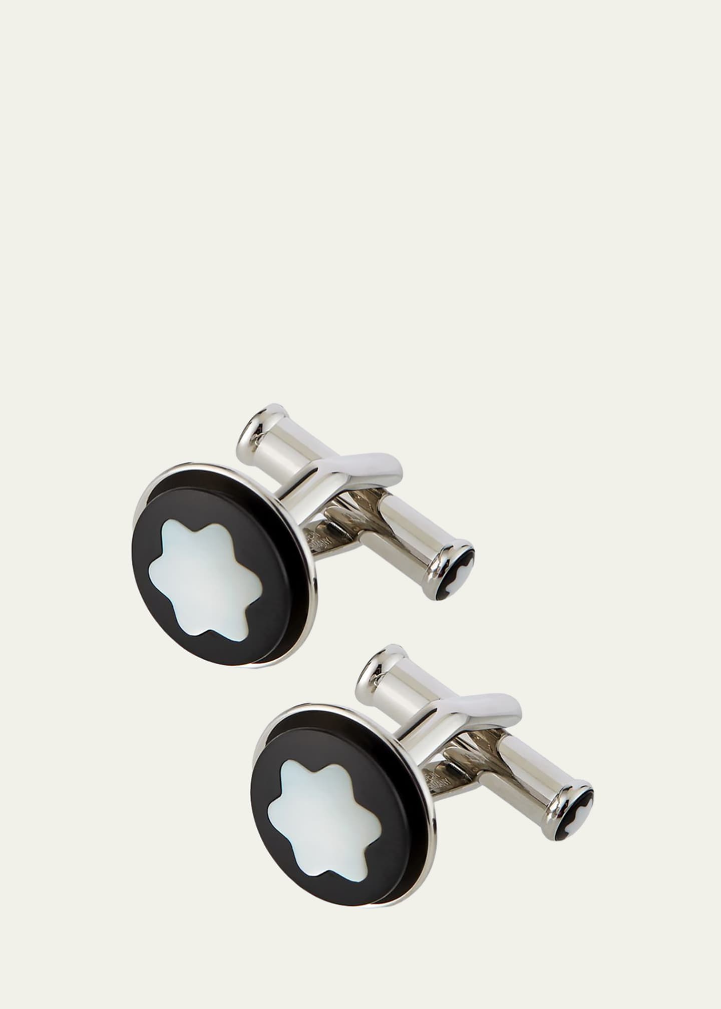 Montblanc Men s Round Snowcap Emblem Cufflinks Bergdorf Goodman
