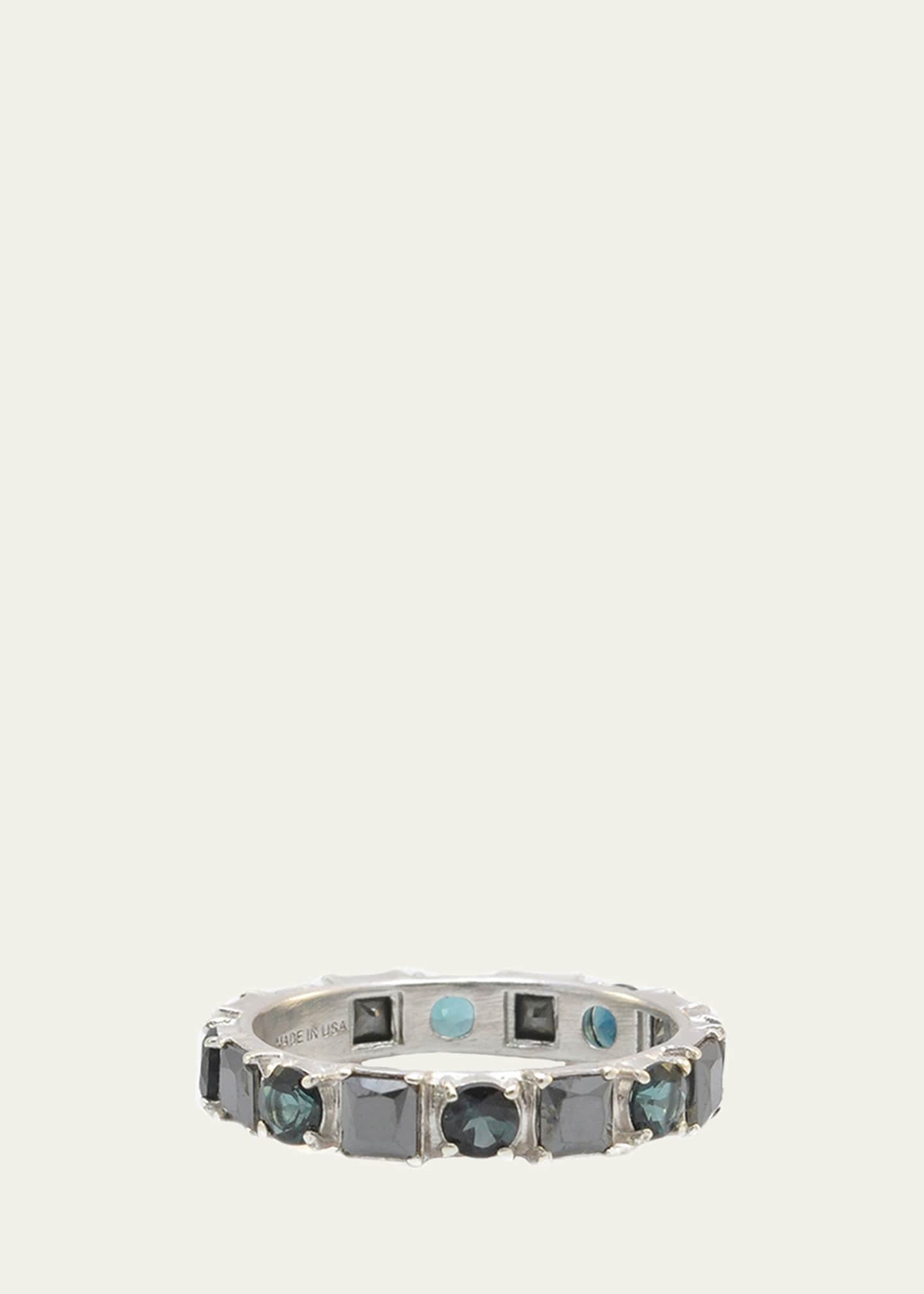 Armenta New World Hematite & Tourmaline Stack Band, Size 6.5