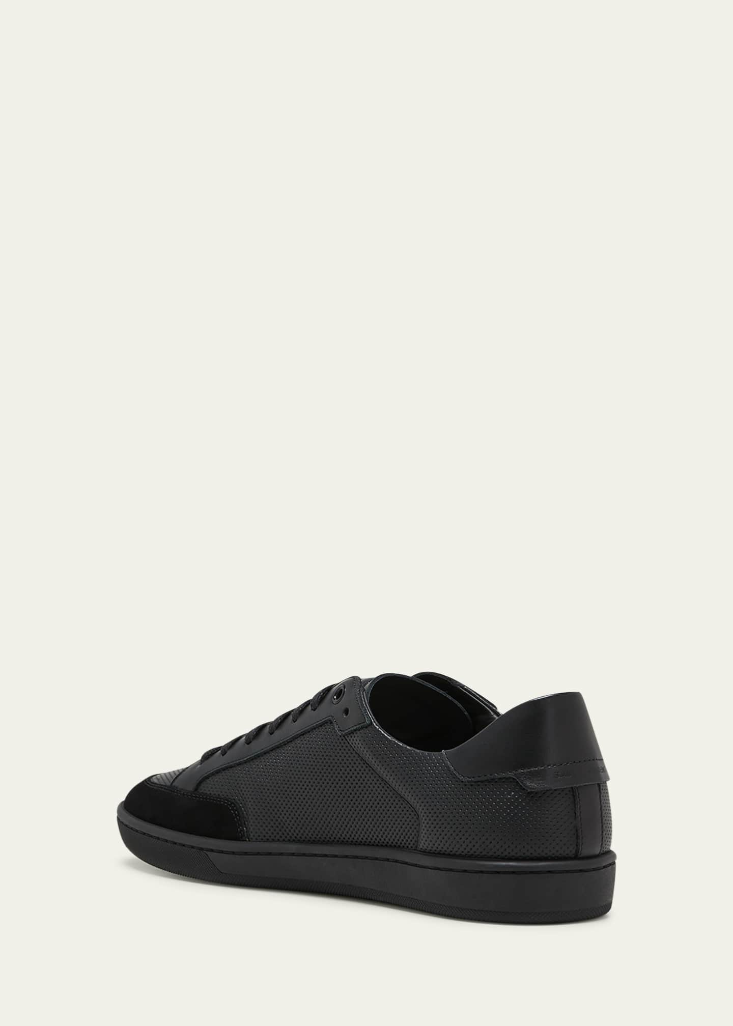 Saint Laurent Men's SL/10 Court Classic Perforated Leather Sneakers Image 4 of 5