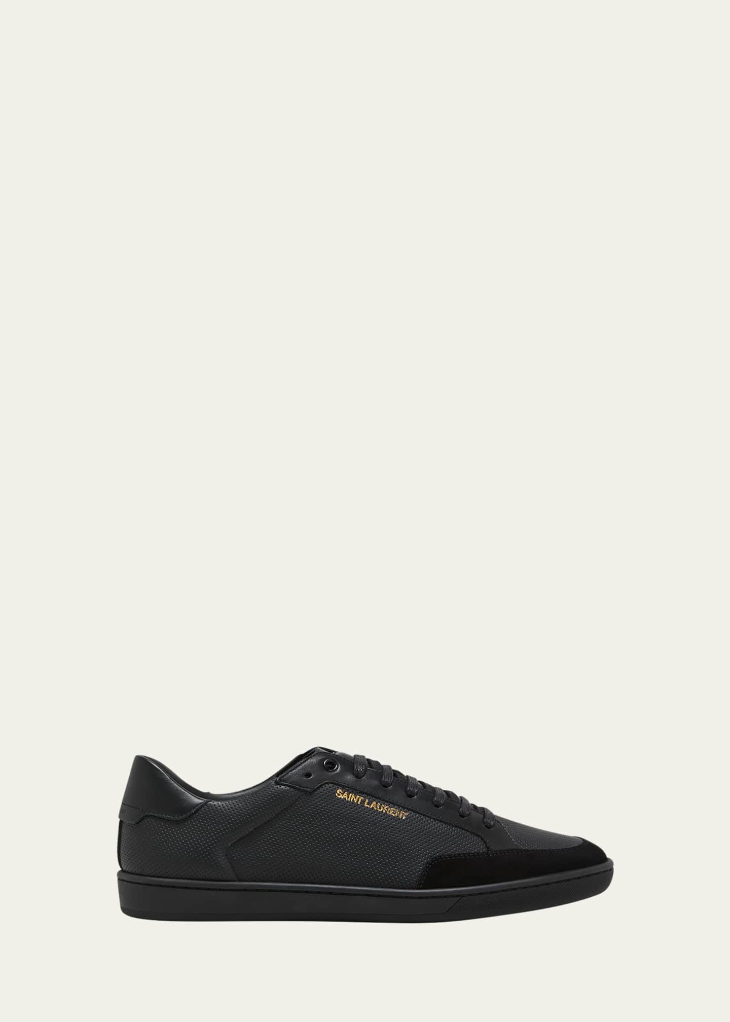 Saint Laurent Men's SL/10 Court Classic Perforated Leather Sneakers Image 1 of 5