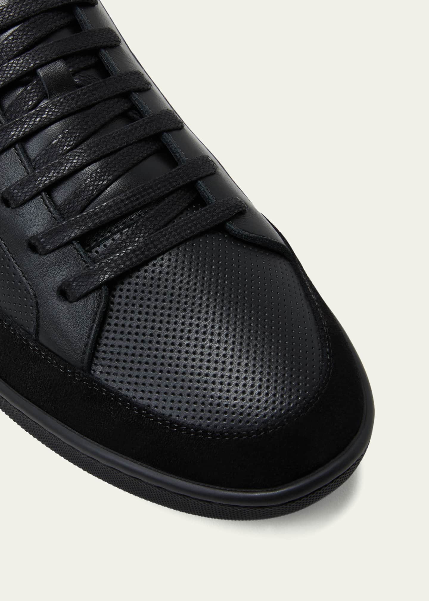 Saint Laurent Men's SL/10 Court Classic Perforated Leather Sneakers Image 5 of 5