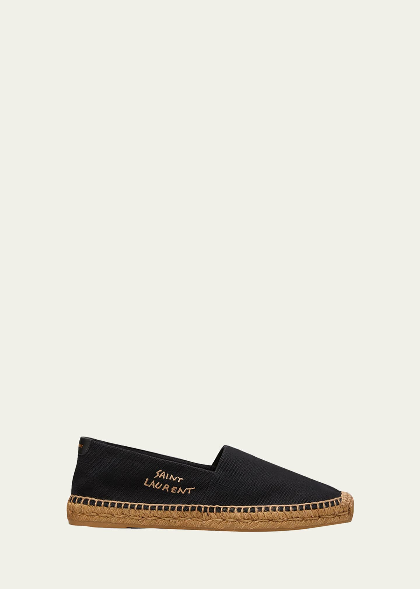 Saint Laurent Men's Logo-Stitched Canvas Espadrilles