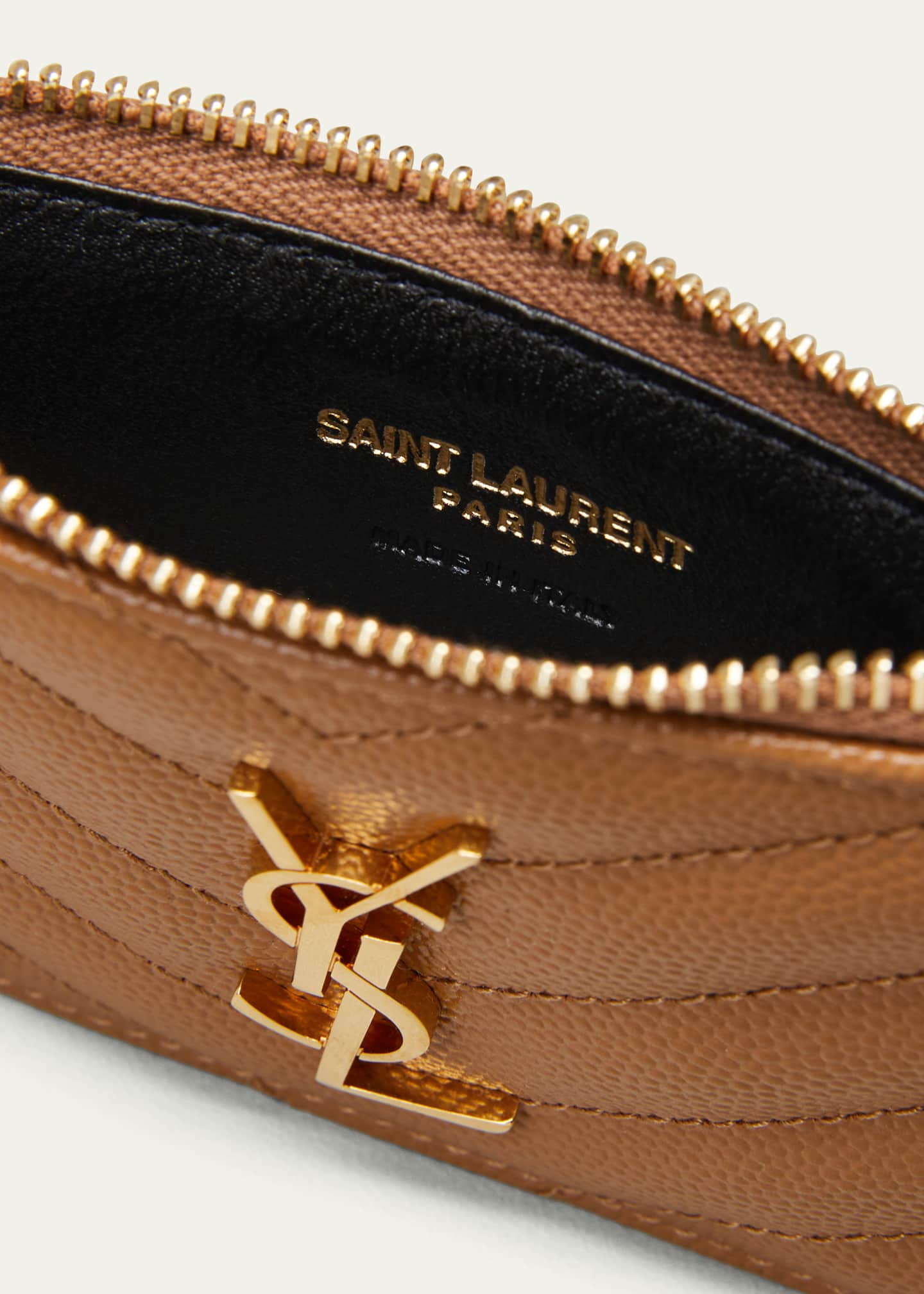 Saint Laurent Zip Fragments YSL Monogram Pouch Card Case Wallet