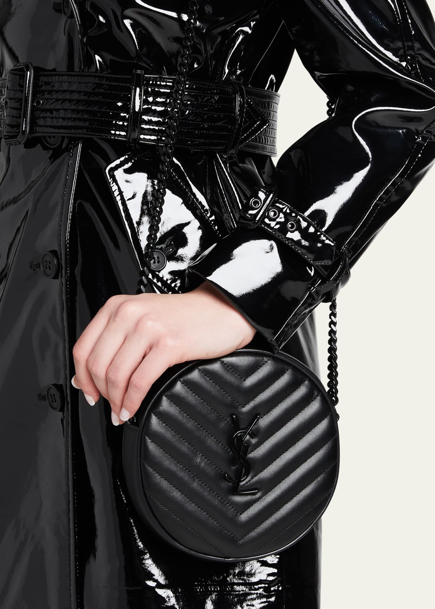 Saint Laurent YSL Vinyle Round Camera Crossbody Bag Bergdorf Goodman