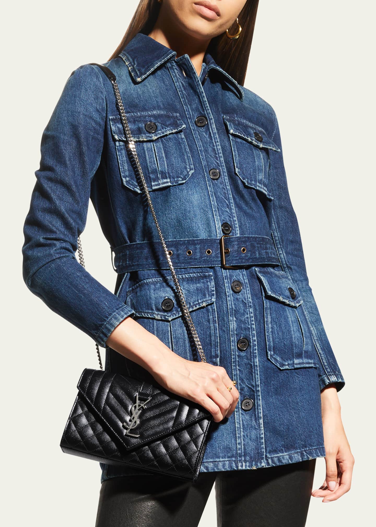 Saint laurent envelope small leather shoulder bag store