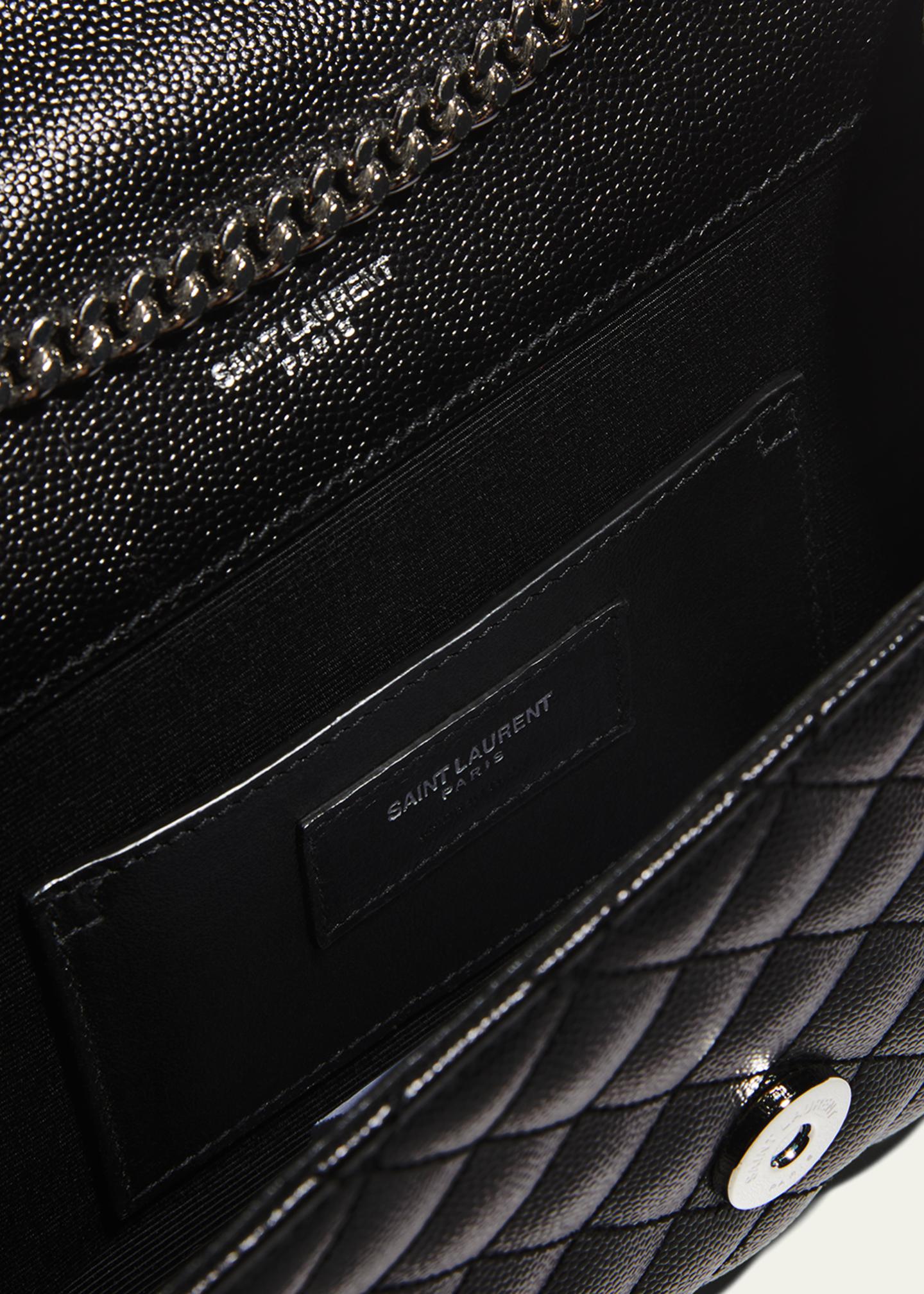 Saint Laurent Black Quilted Leather Backpack with silver YSL Logo- small Saint Laurent Calfskin Y Quilted Monogram Small Loulou  main image 2