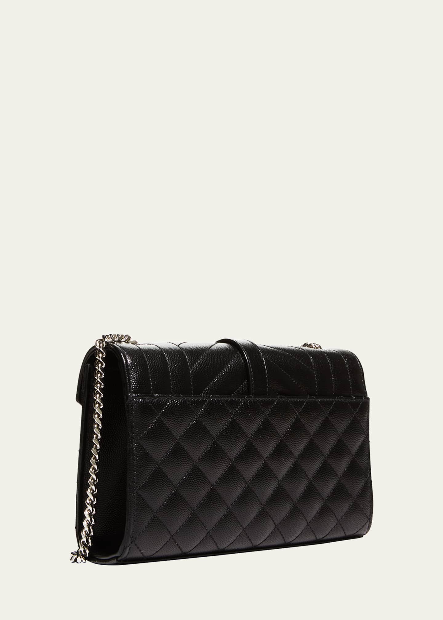 Saint Laurent Envelope Triquilt Small YSL Shoulder Bag in Grained Leather Bergdorf Goodman