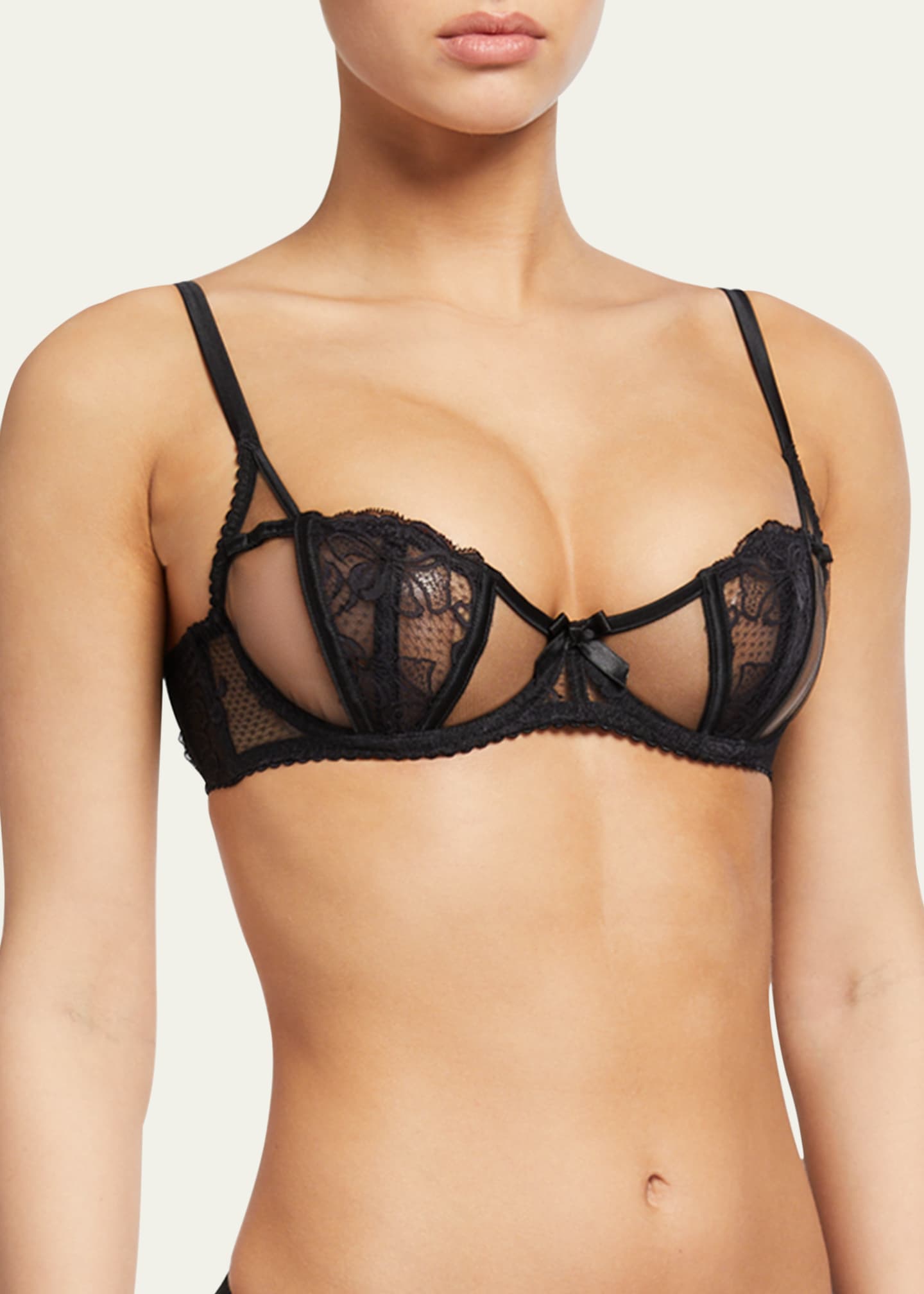 Agent Provocateur Rosele Bow-embellished Corded Lace Push-up Bra
