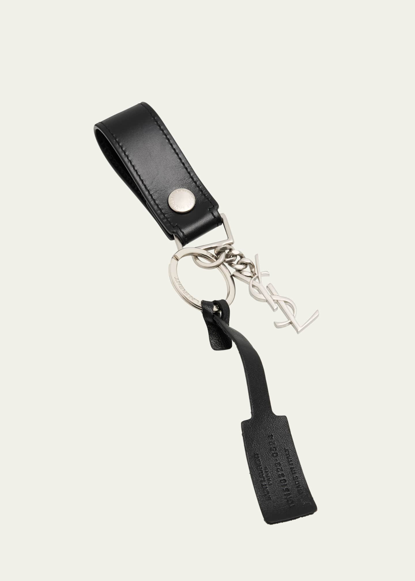 Saint Laurent Men's Cassandre Leather Keychain
