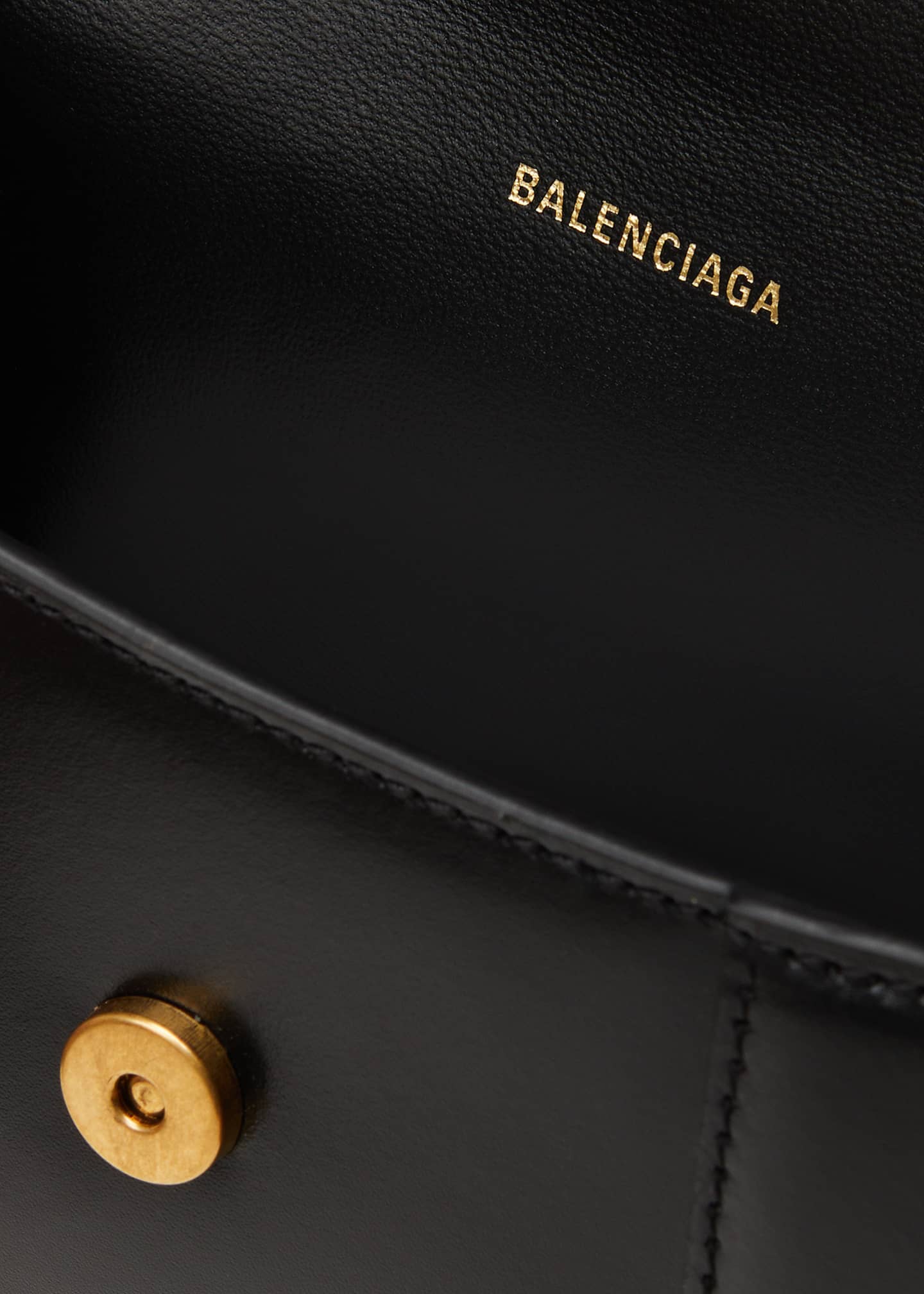 Balenciaga Hourglass Xs Top Handle Mini Bag in Black