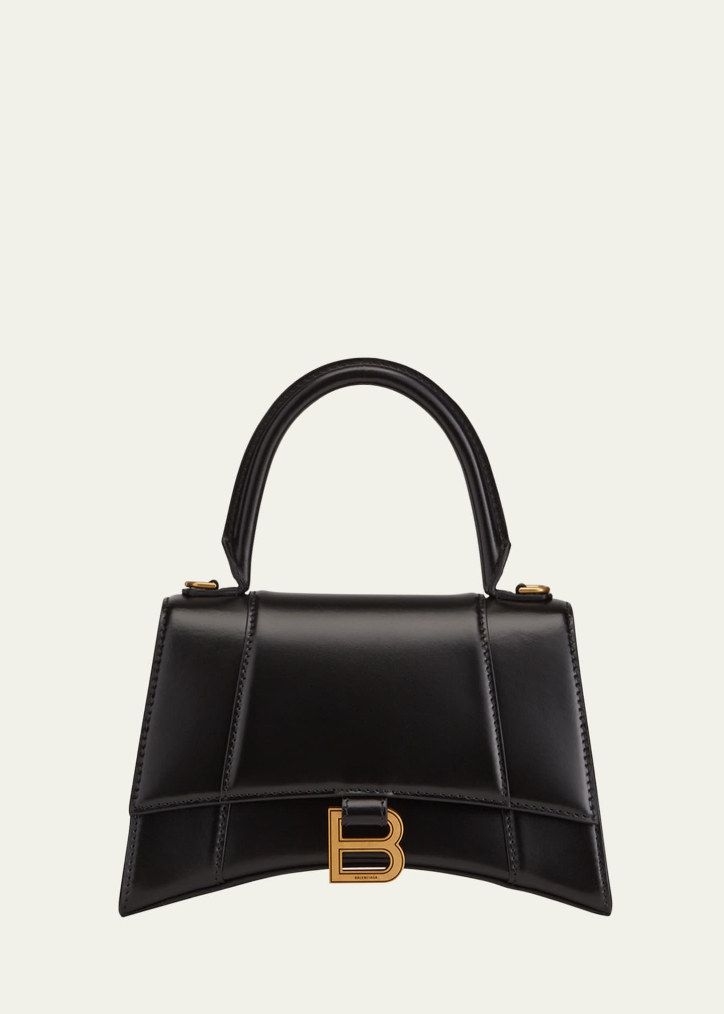 Balenciaga Hourglass Small Shiny Leather Top-Handle Bag