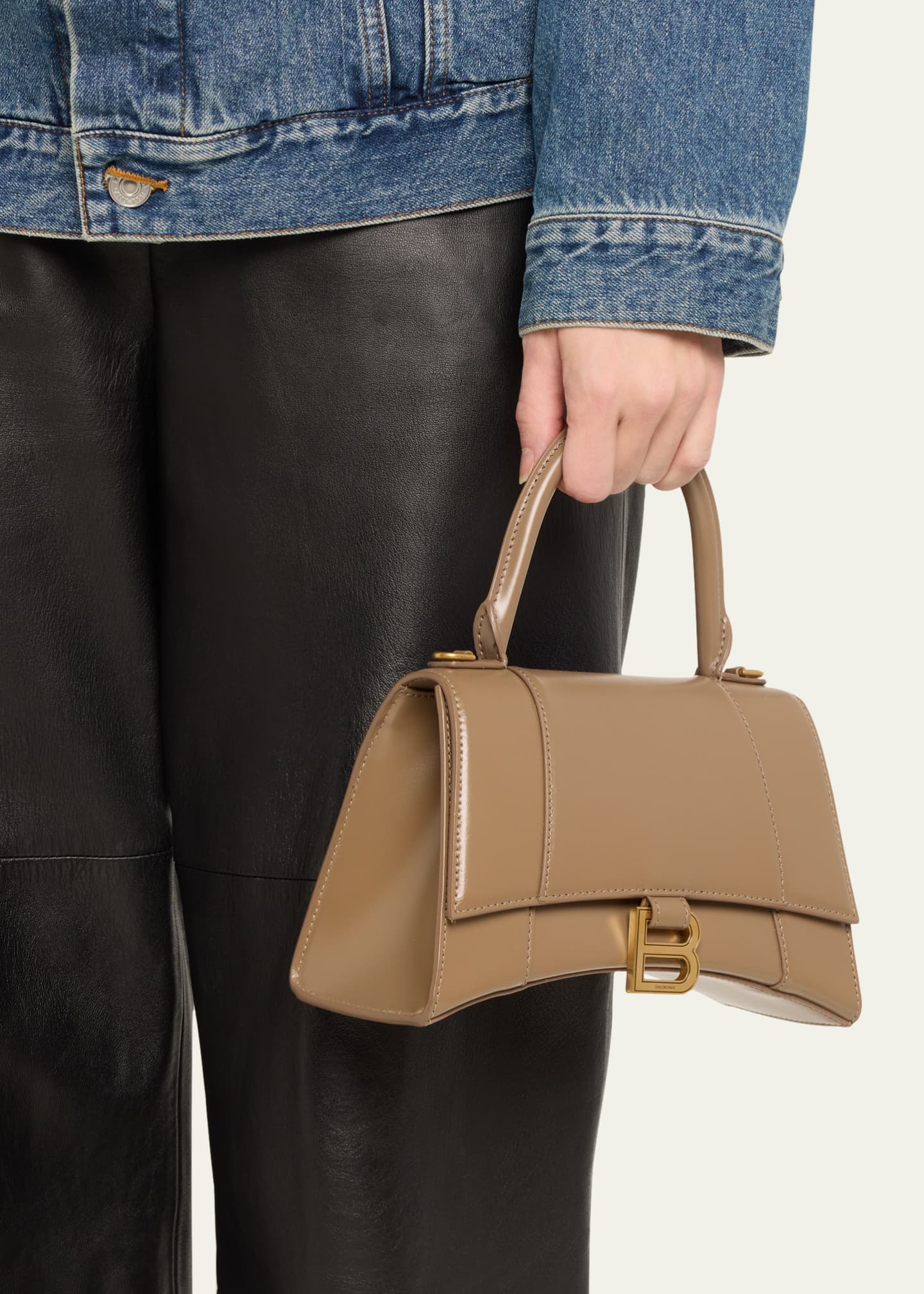 ハンドバッグ Balenciaga Hourglass Small Shiny Leather Handbag Balenciaga Hourglass Small Shiny Leather Top-Handle Bag
