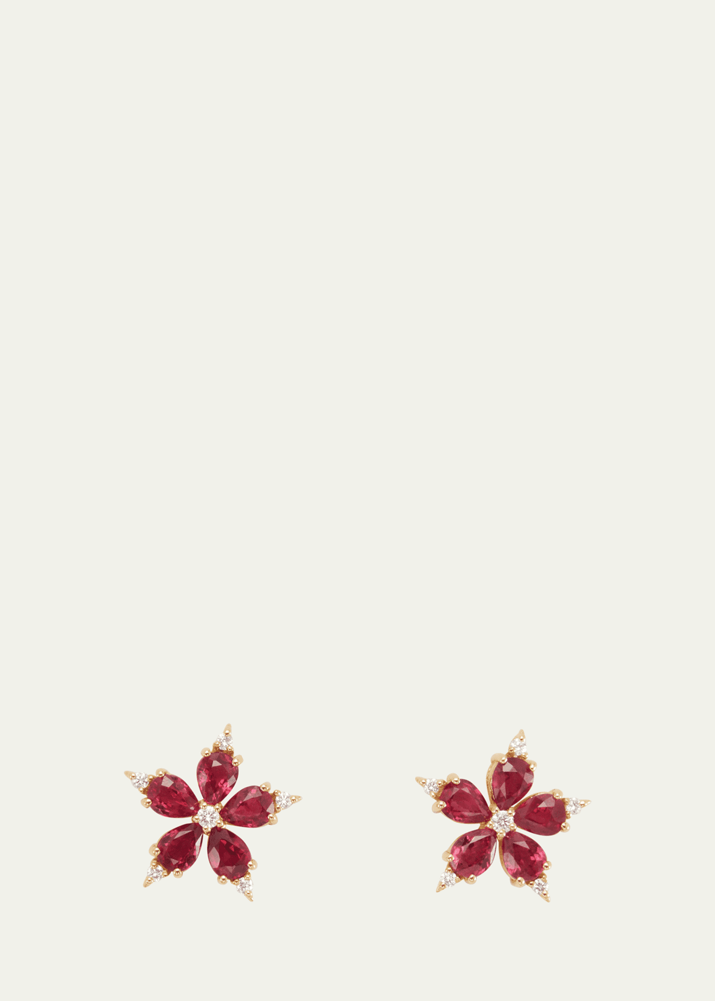 Paul Morelli Yellow Gold Small Star Anis Earring with Ruby and Diamond Image 1 of 4