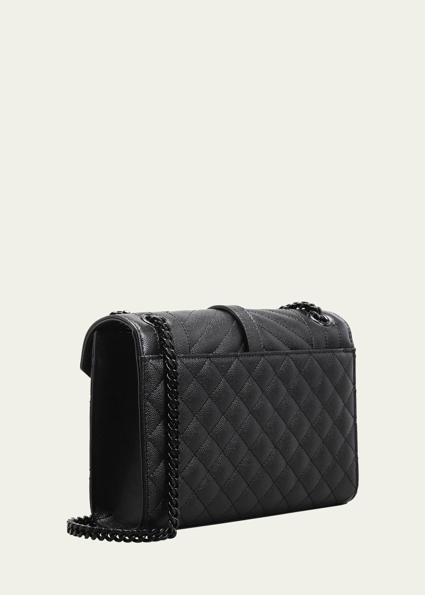 Saint Laurent Envelope Triquilt Medium YSL Shoulder Bag in Grained Leather Image 3 of 6