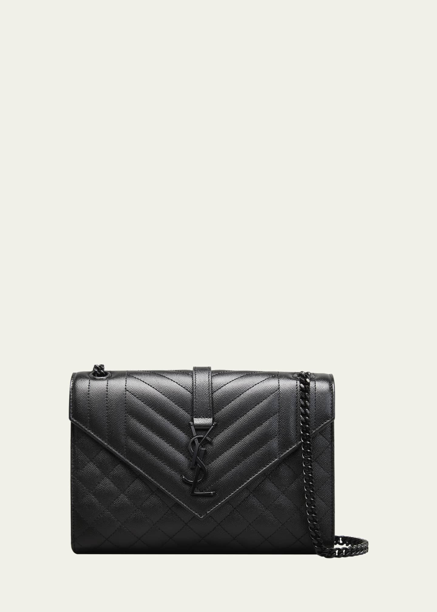 Saint Laurent Medium Envelope Quilted Leather Shoulder Bag