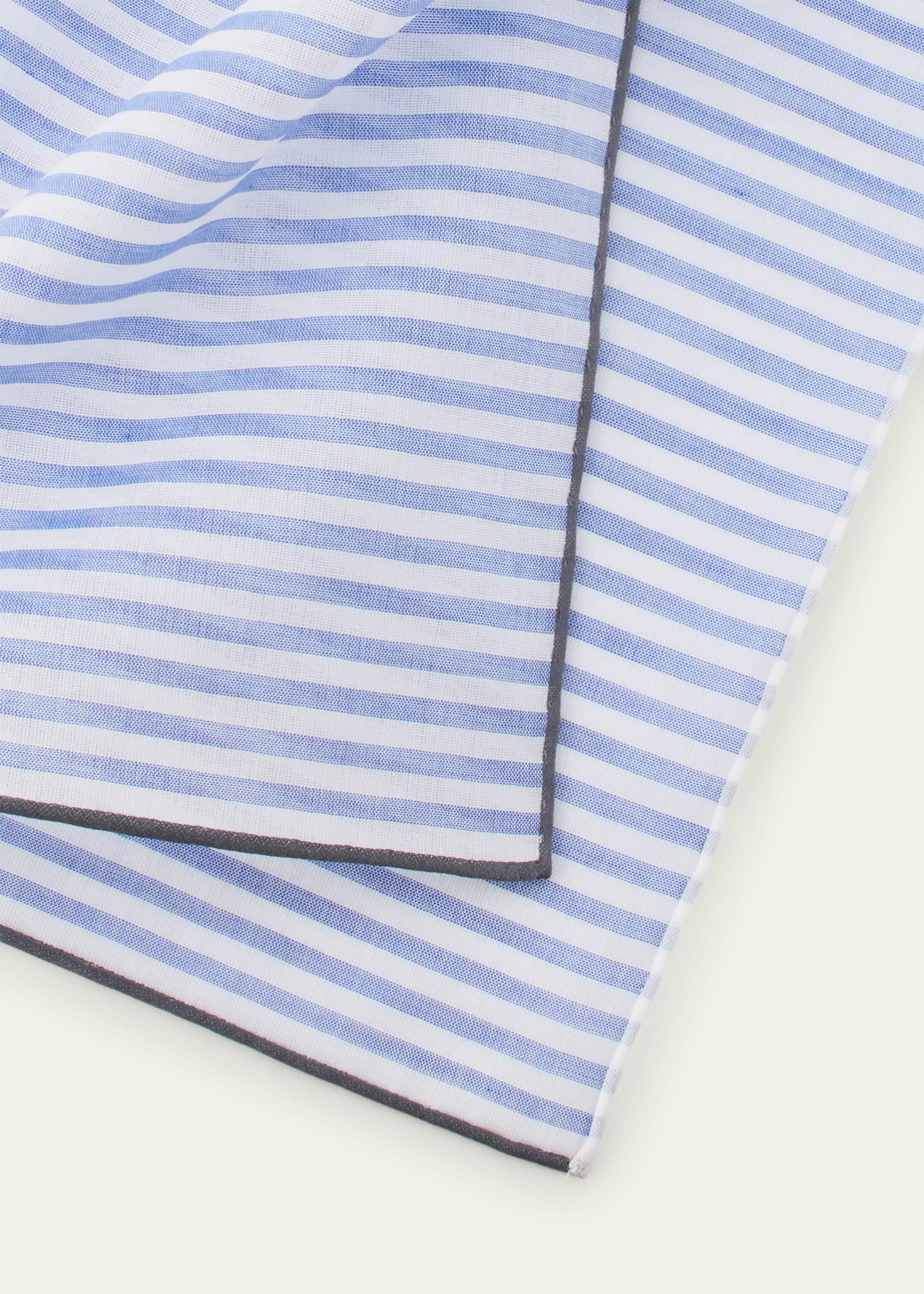 Simonnot Godard Men's Buren Cotton Stripe Pocket Square Image 2 of 2