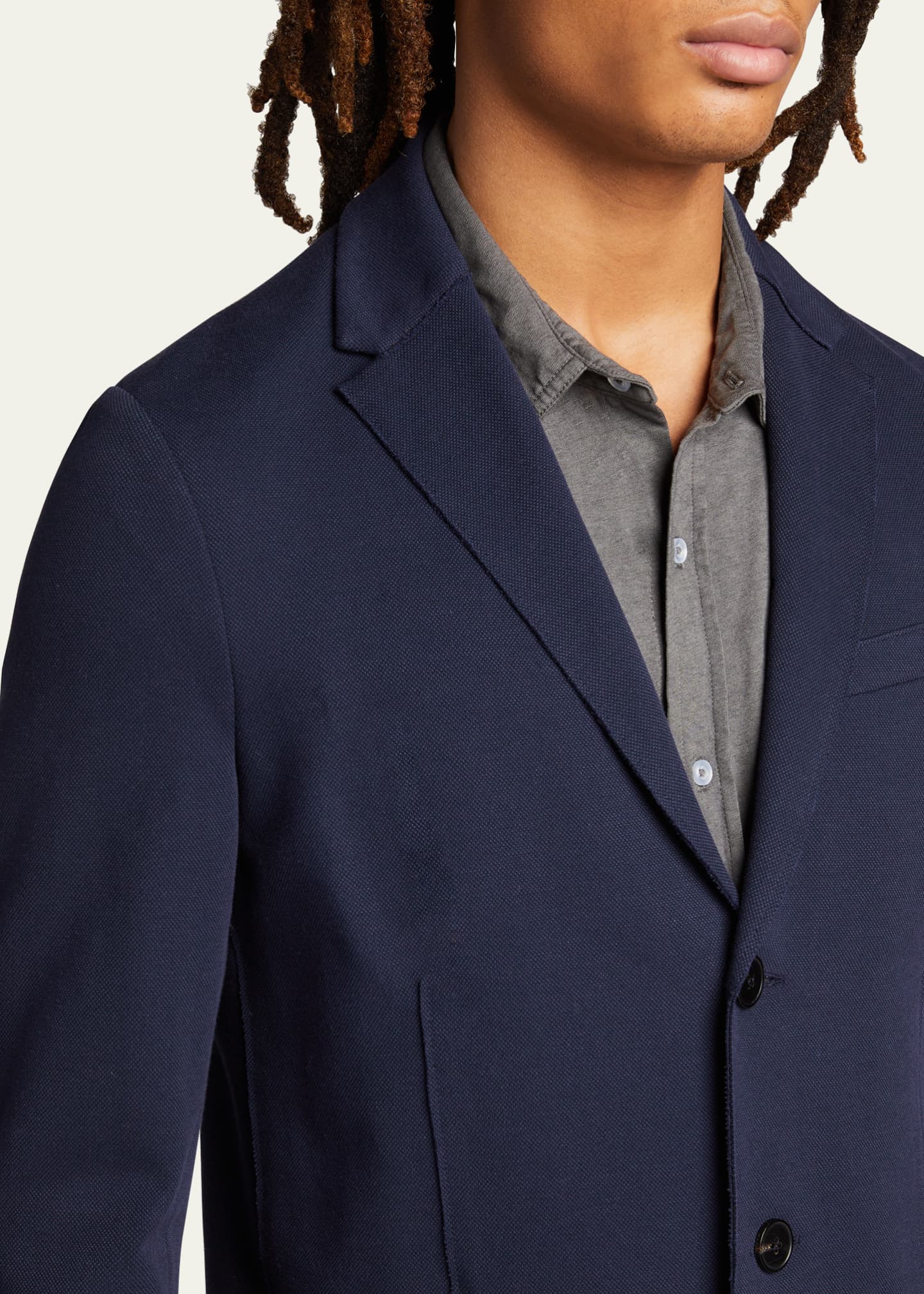 Men's navy blazer with outlet elbow patches