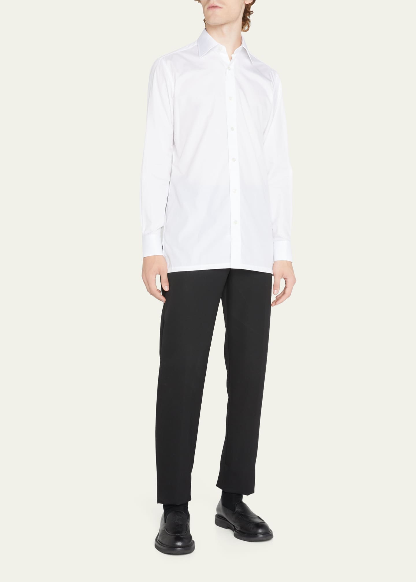 White spread collar french cuff dress shirt store