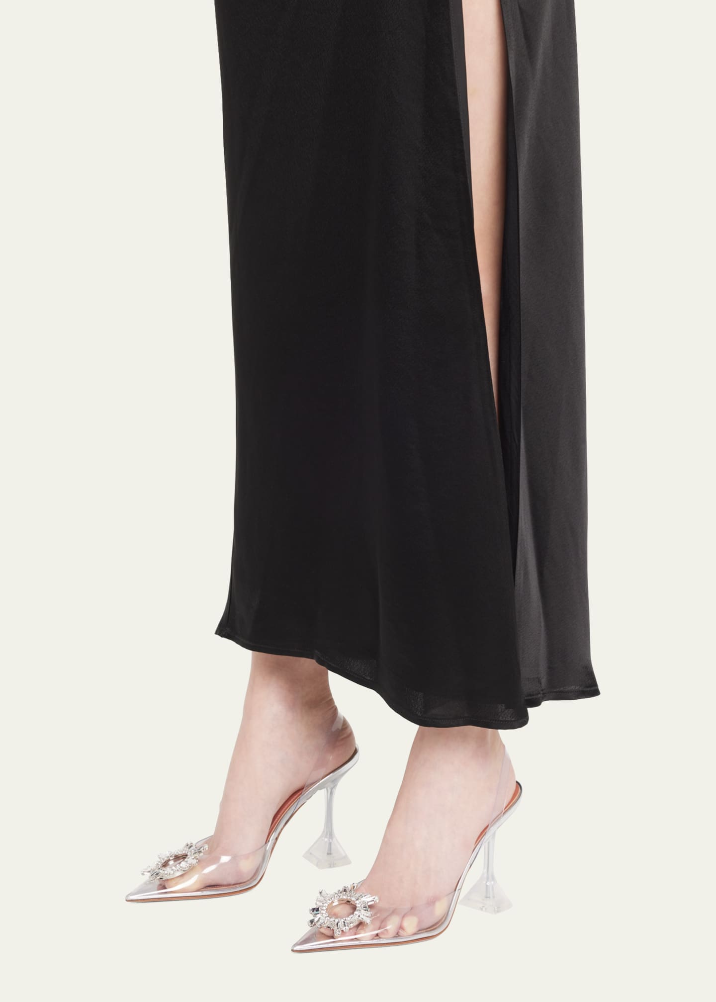 Amina Muaddi Begum 90mm 'Glass' Slingback Pumps Image 2 of 7