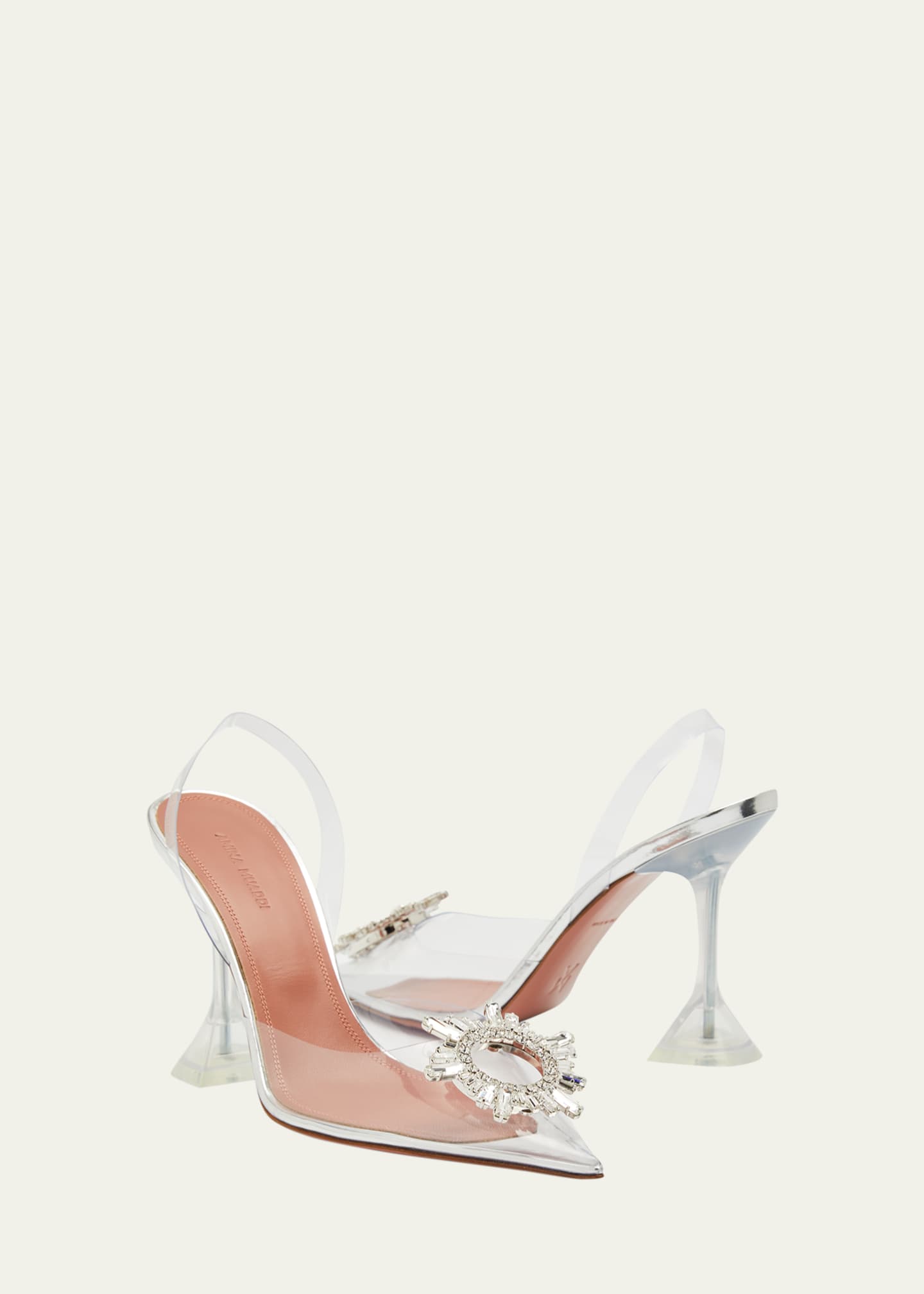 Amina Muaddi Begum 90mm 'Glass' Slingback Pumps Image 7 of 7