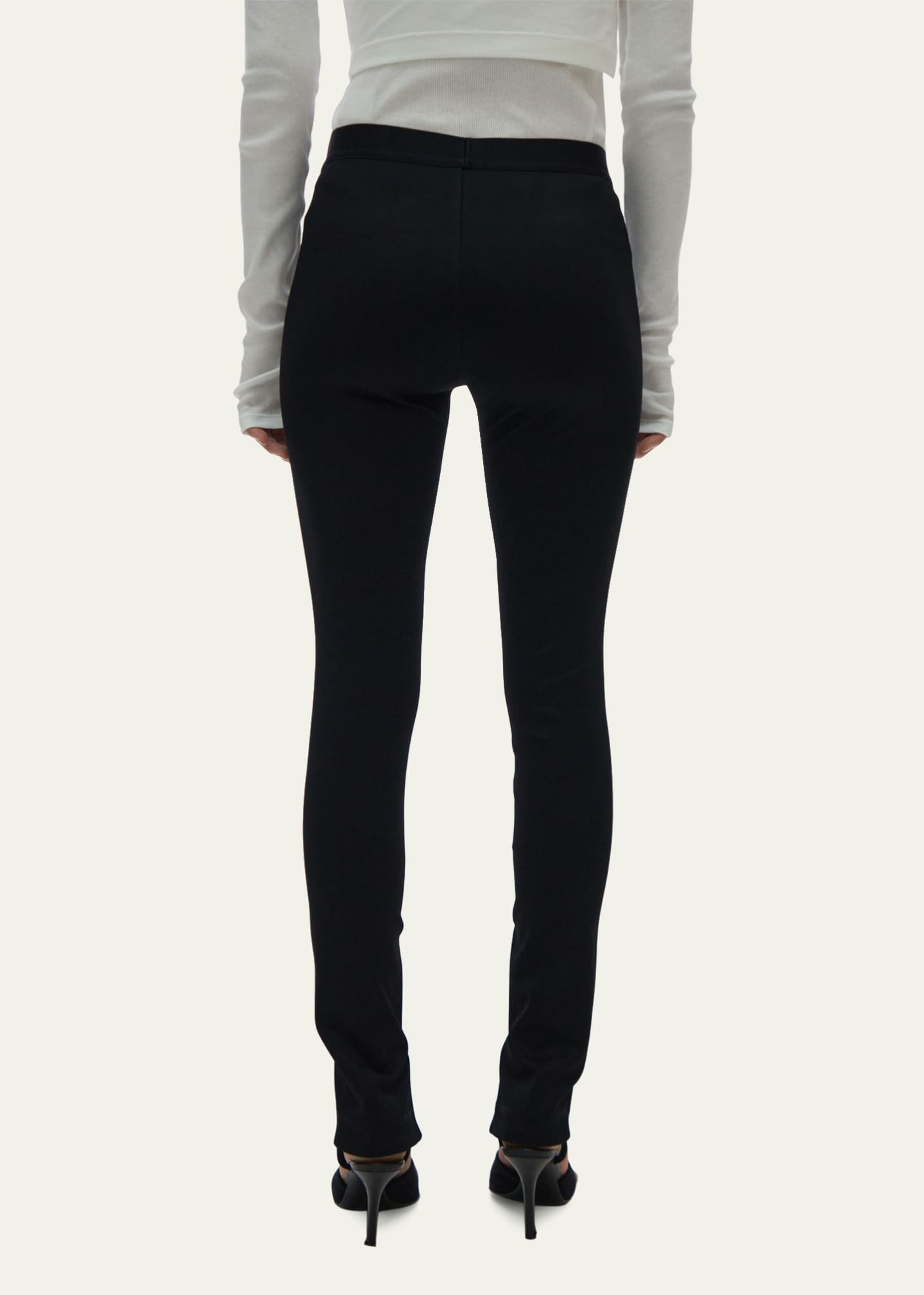 Helmut Lang Double-Needle Ribbed Leggings