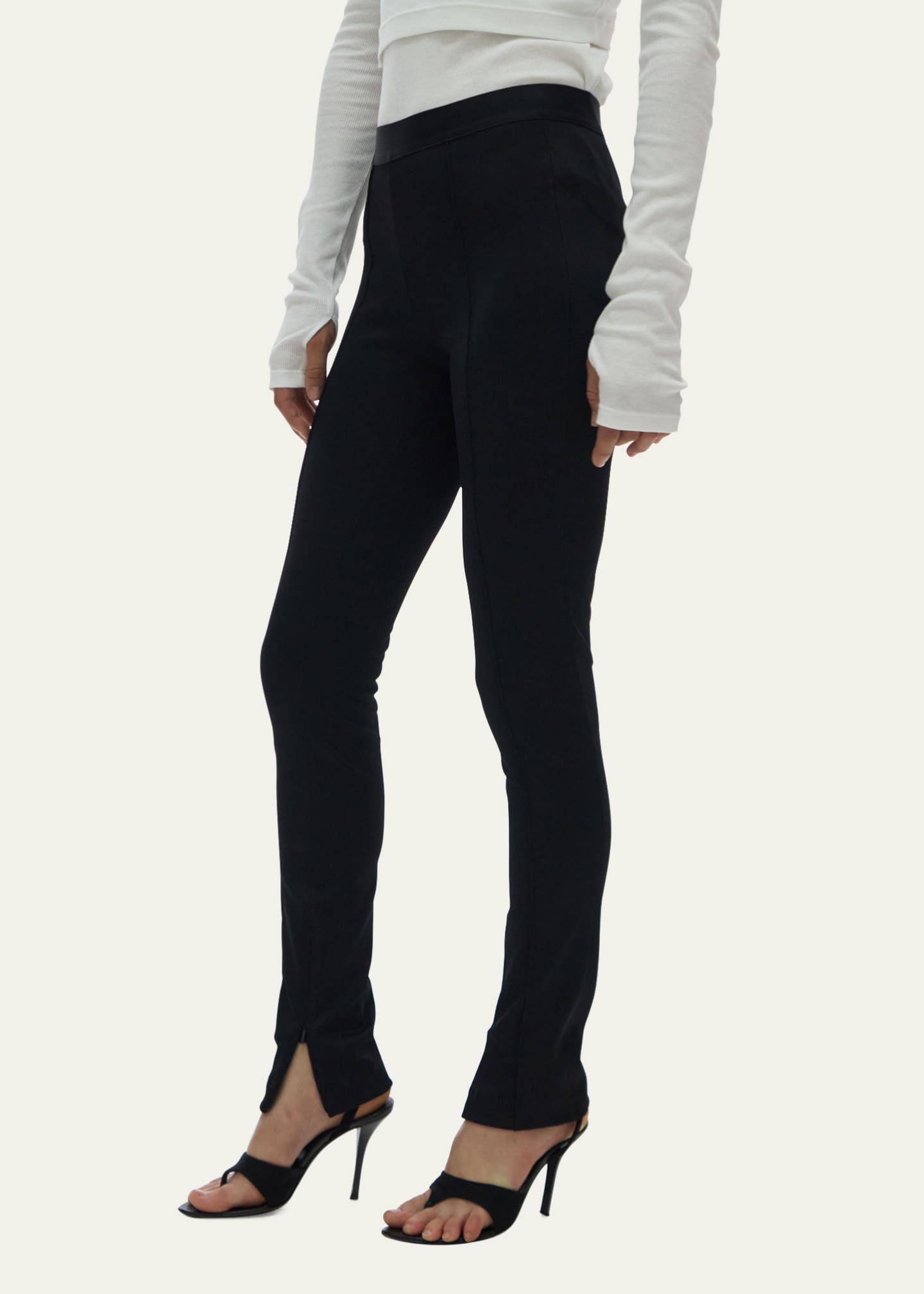 Black Flared Leggings by Helmut Lang on Sale