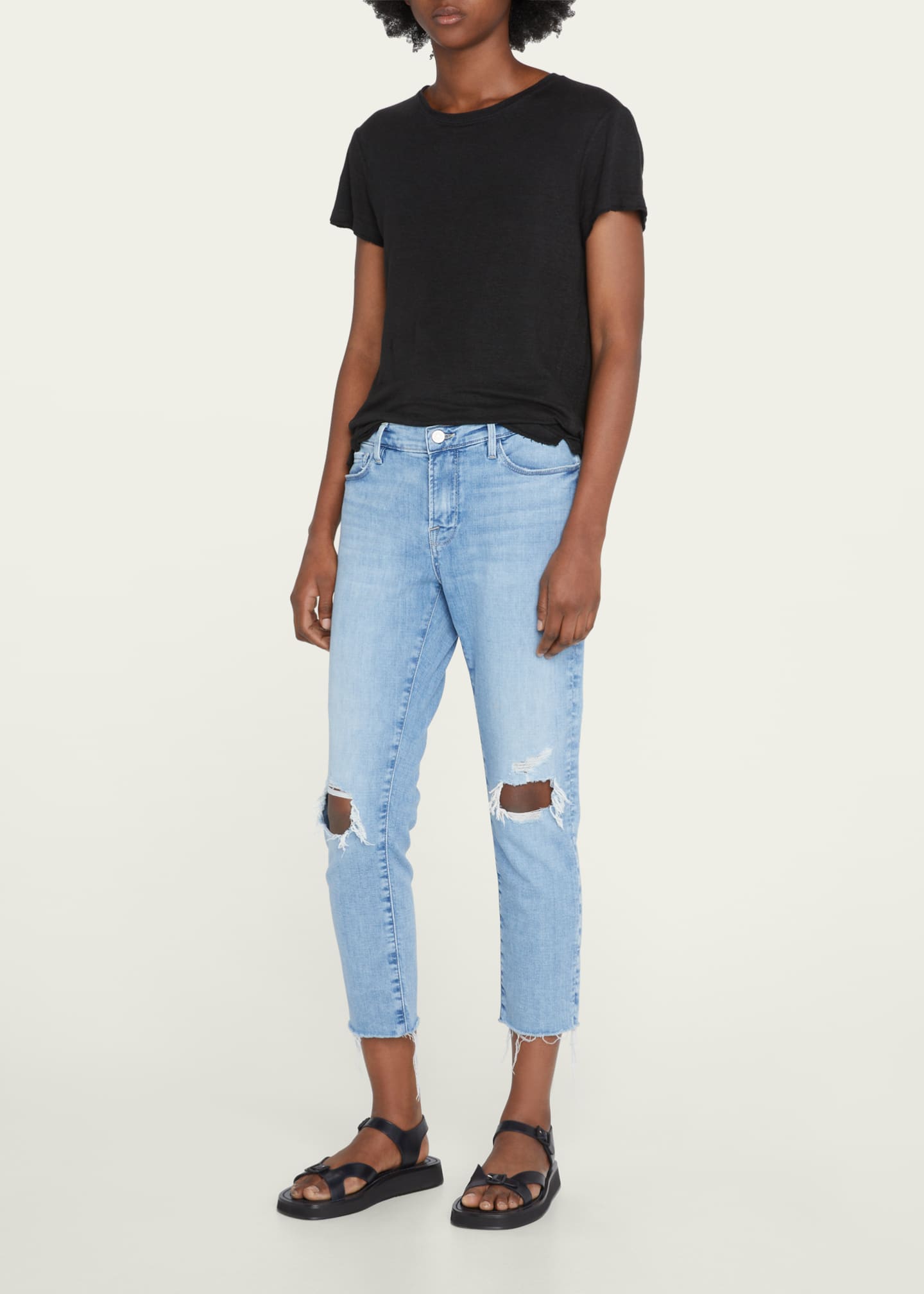 FRAME Easy True Organic Linen Tee Bergdorf Goodman