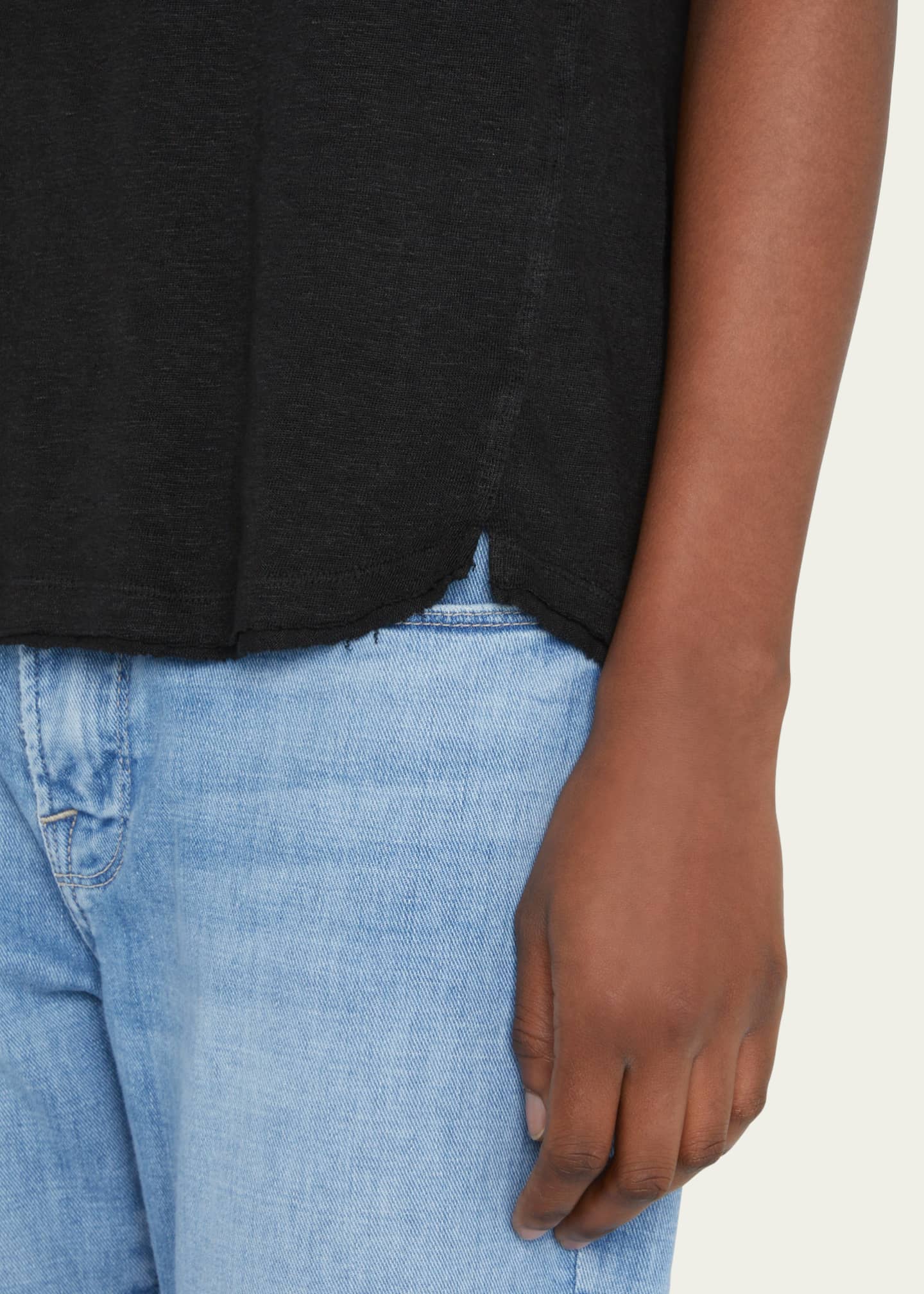 FRAME Easy True Organic Linen Tee Bergdorf Goodman