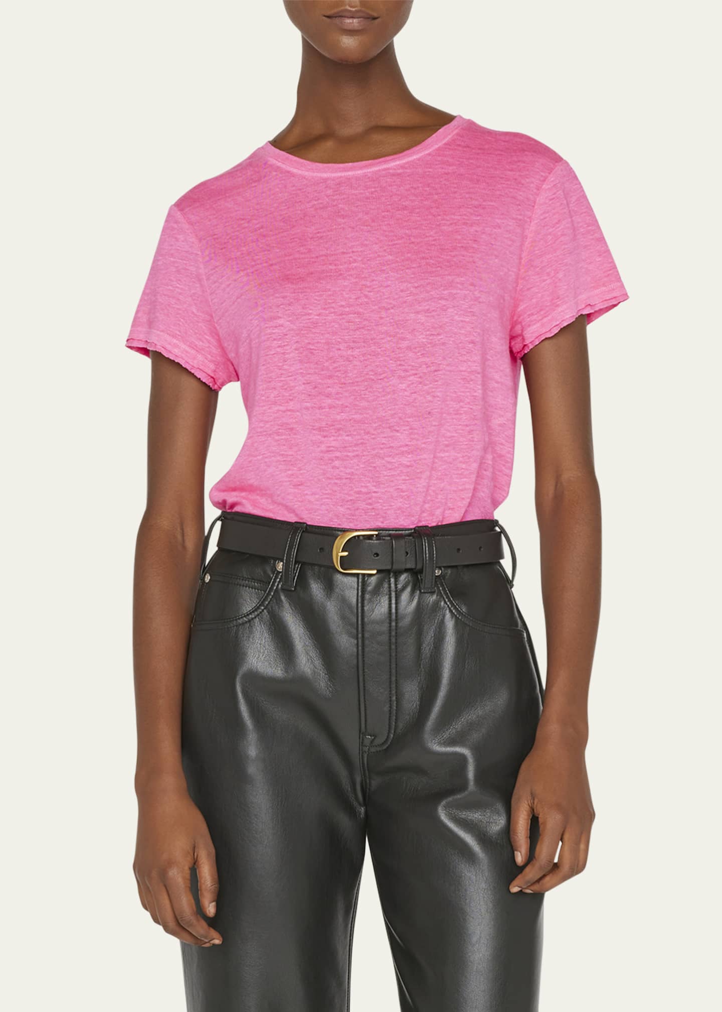 FRAME Easy True Organic Linen Tee Bergdorf Goodman
