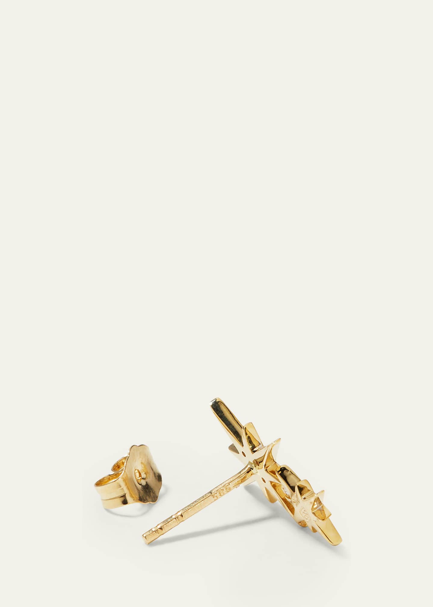 Sydney Evan 14k Yellow and White Gold Diamond Starburst Earring, Single Image 4 of 4