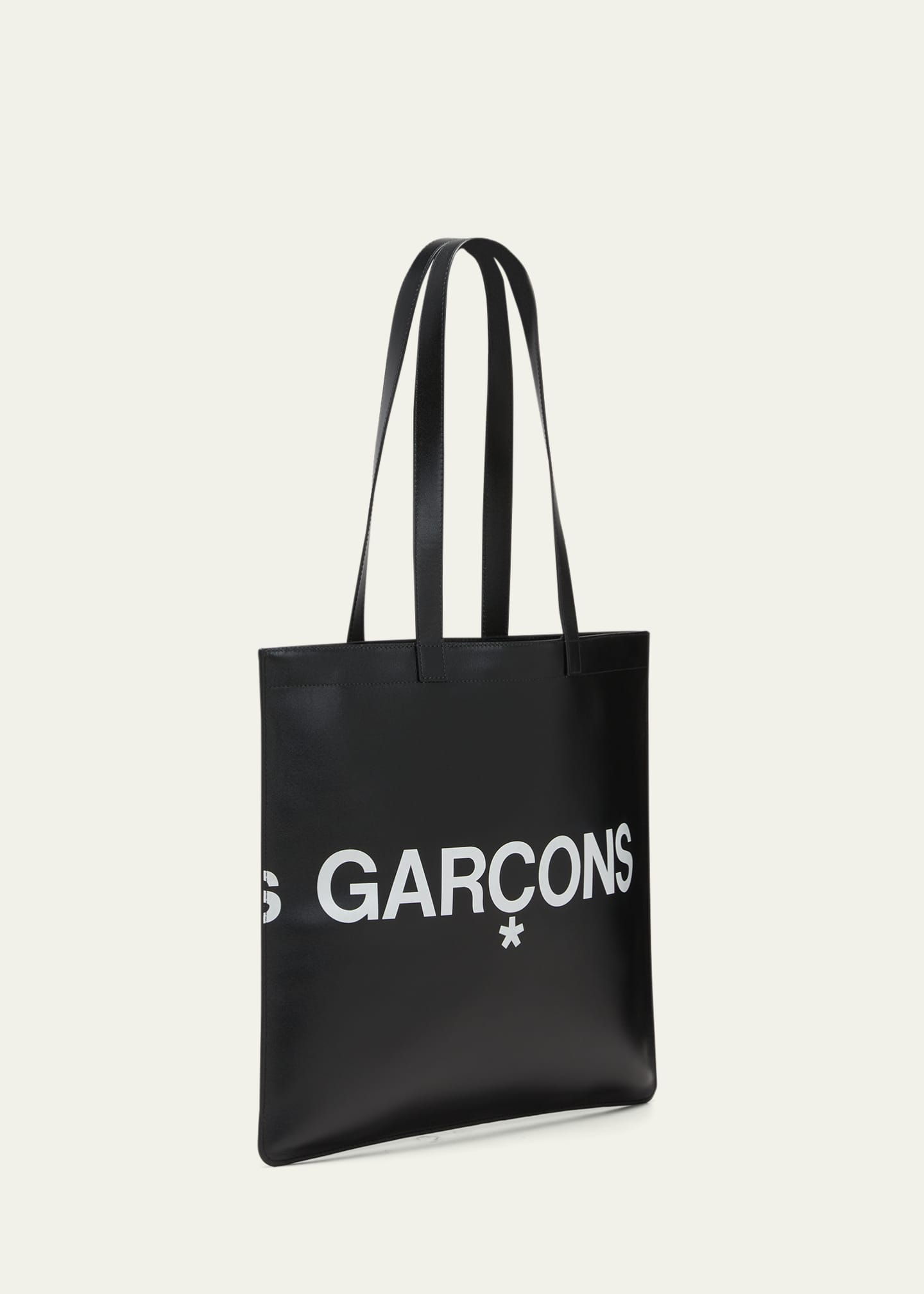 Comme des Garcons Men s Huge Logo Leather Tote Bag Bergdorf Goodman